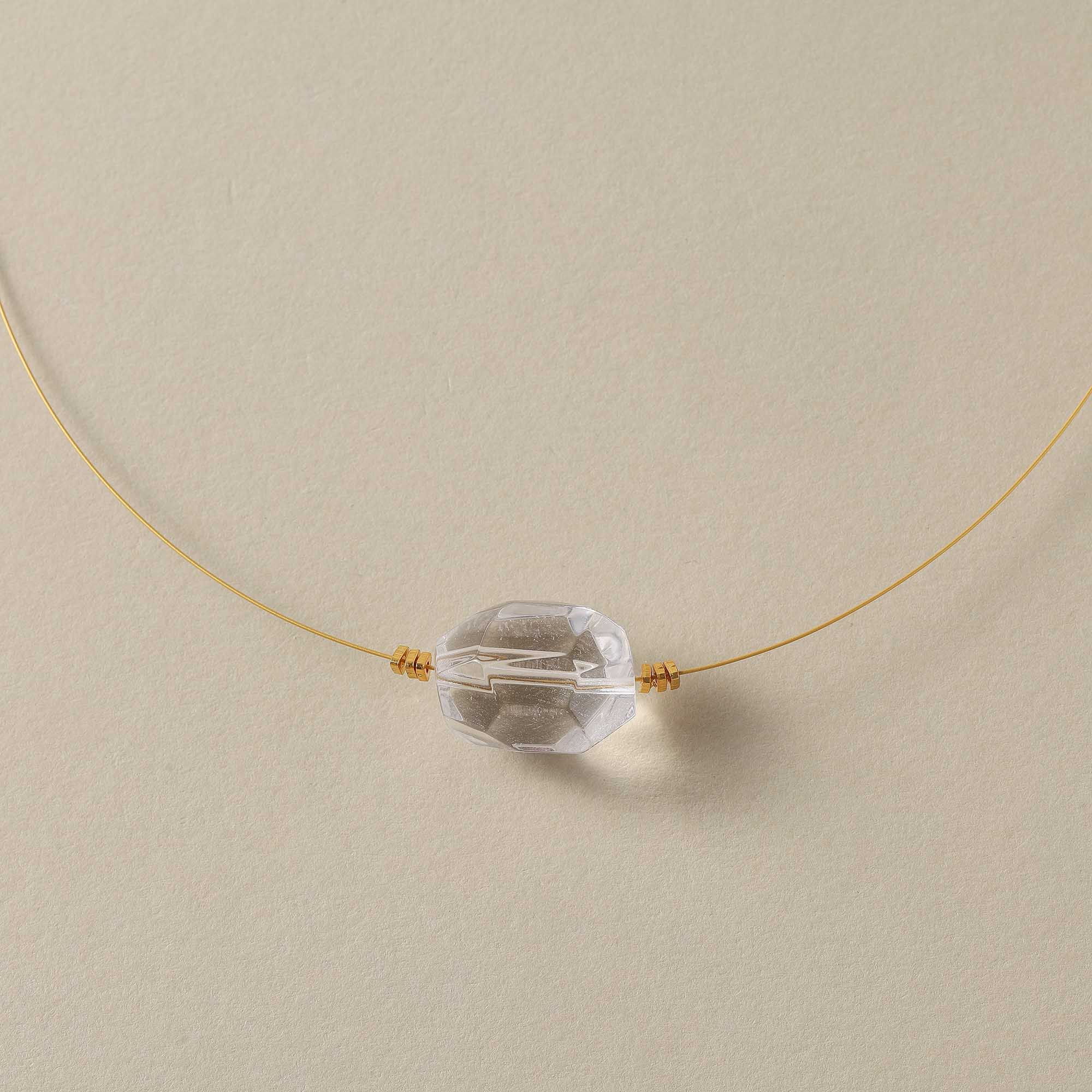The Dawn's Whisper – Minimalist Clear Quartz Necklace