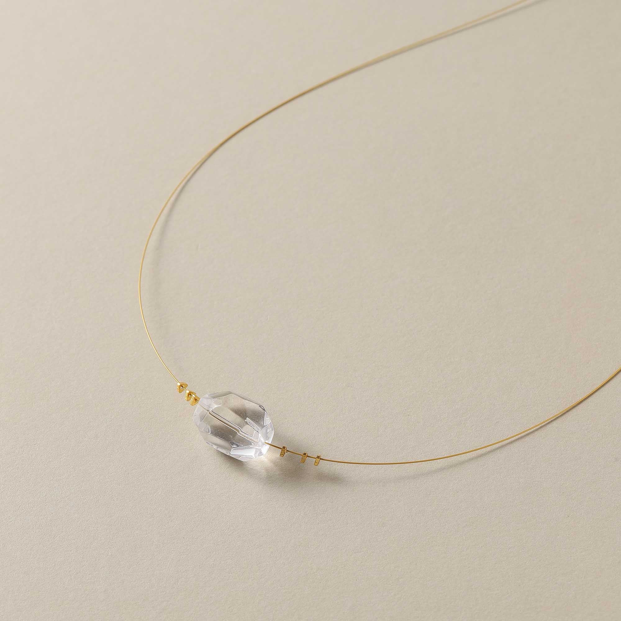The Dawn's Whisper – Minimalist Clear Quartz Necklace