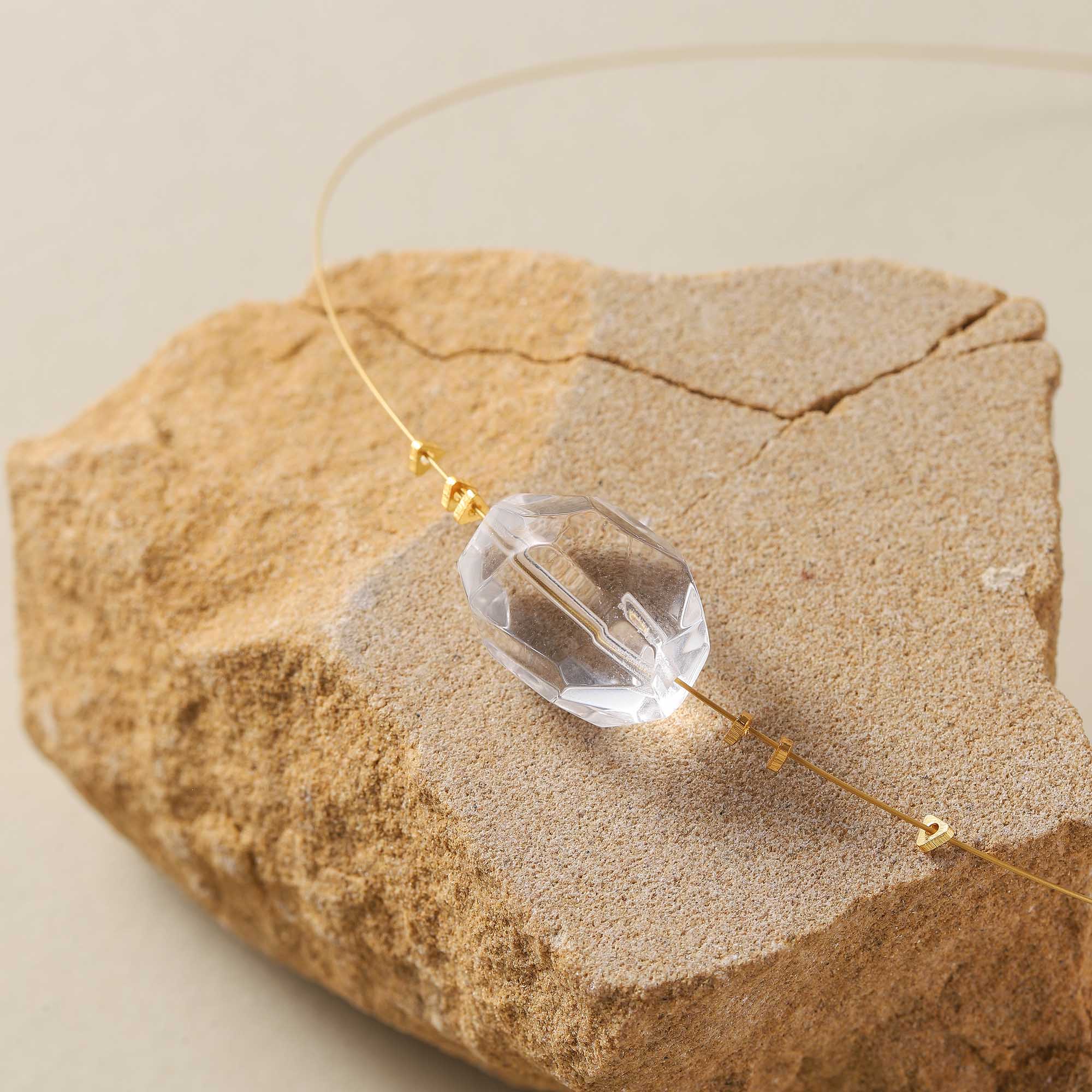 The Dawn's Whisper – Minimalist Clear Quartz Necklace