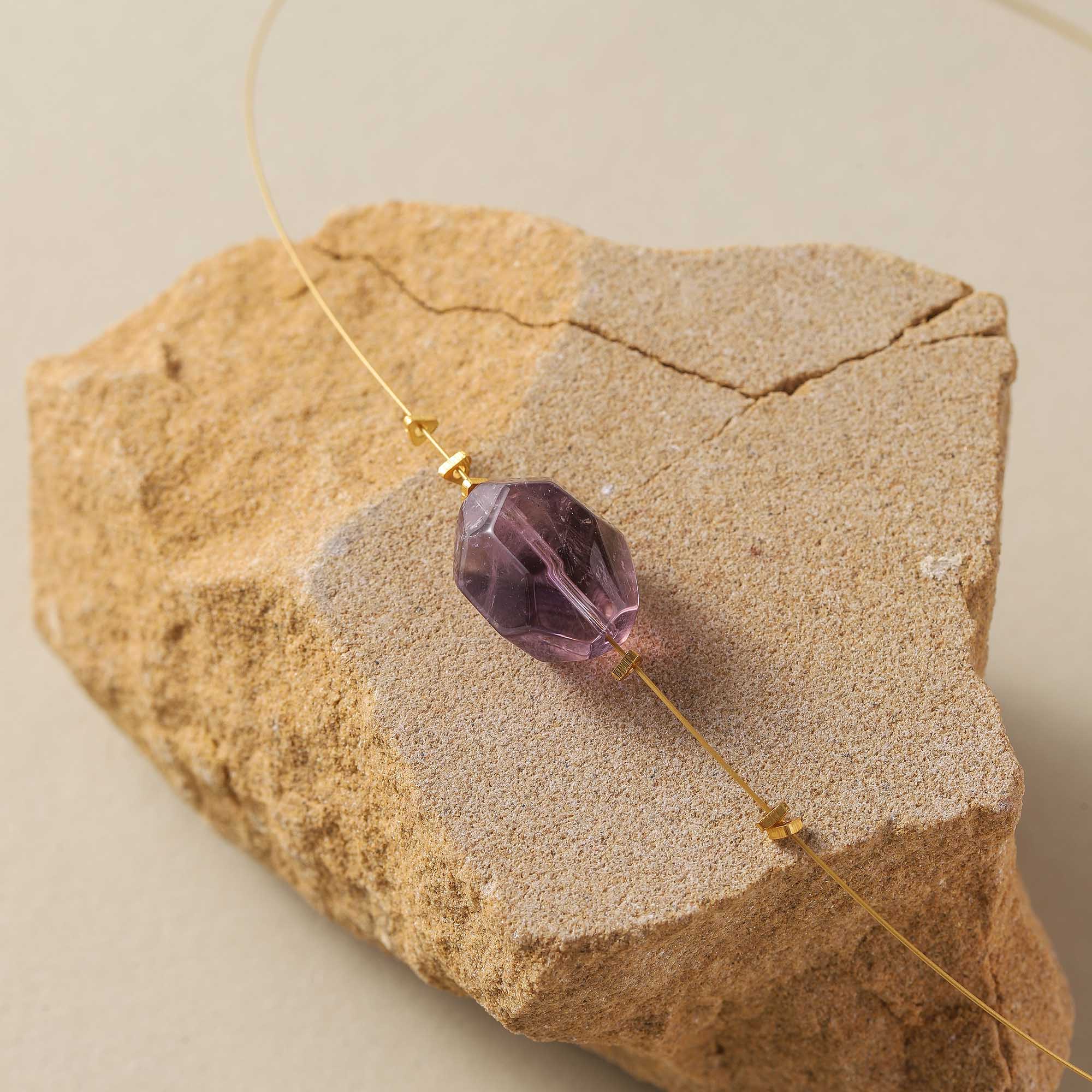 The Twilight Sound – Minimalist Amethyst Necklace
