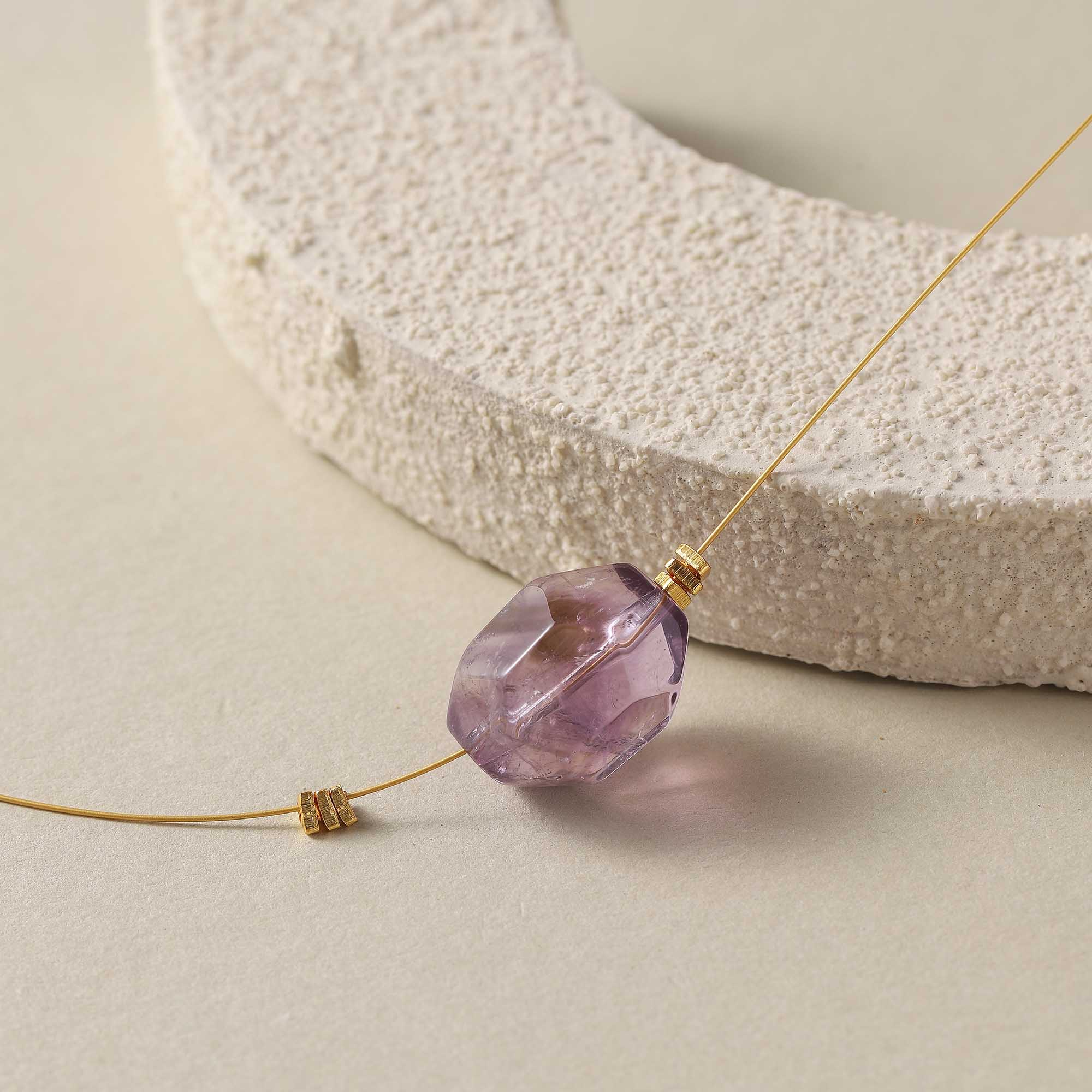 The Twilight Sound – Minimalist Amethyst Necklace