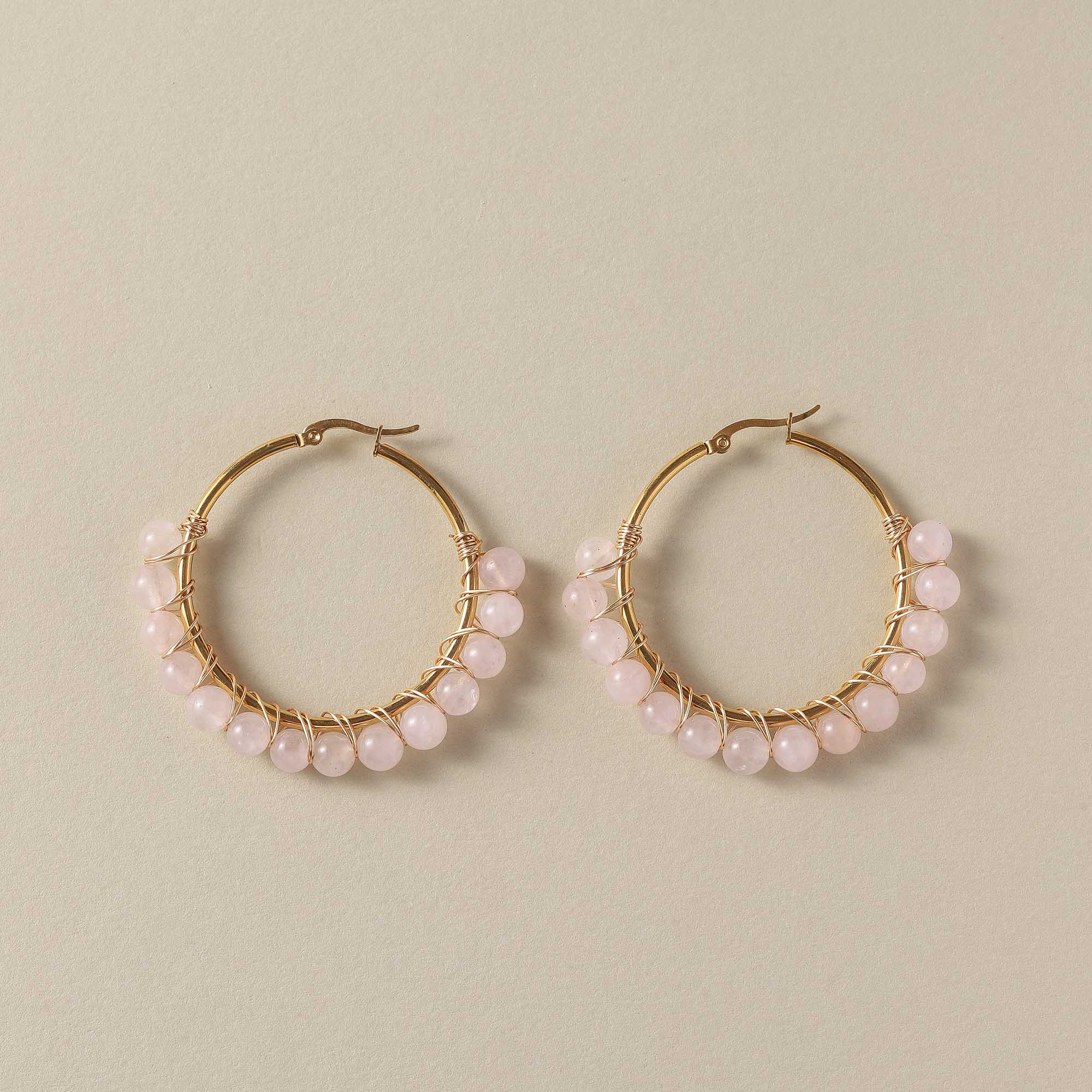Morning Glow – Rose Quartz Energy Earrings