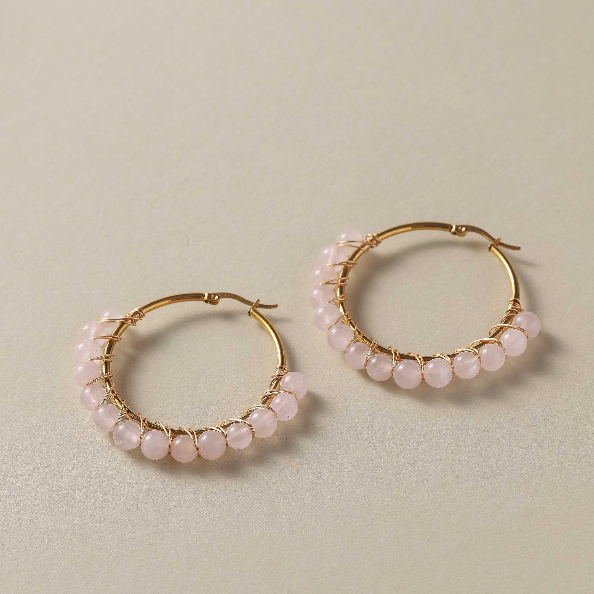 Morning Glow – Rose Quartz Energy Earrings