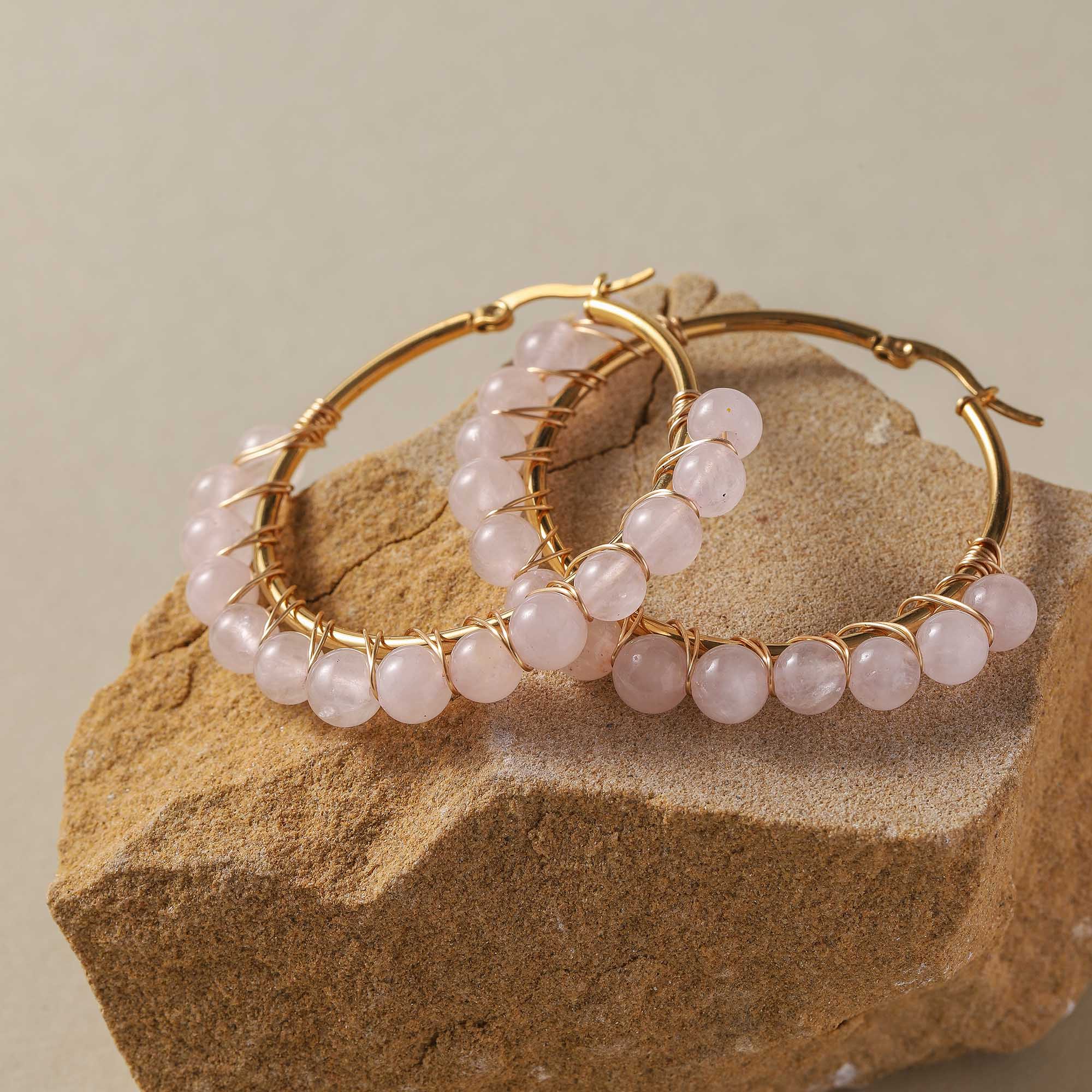 Morning Glow – Rose Quartz Energy Earrings