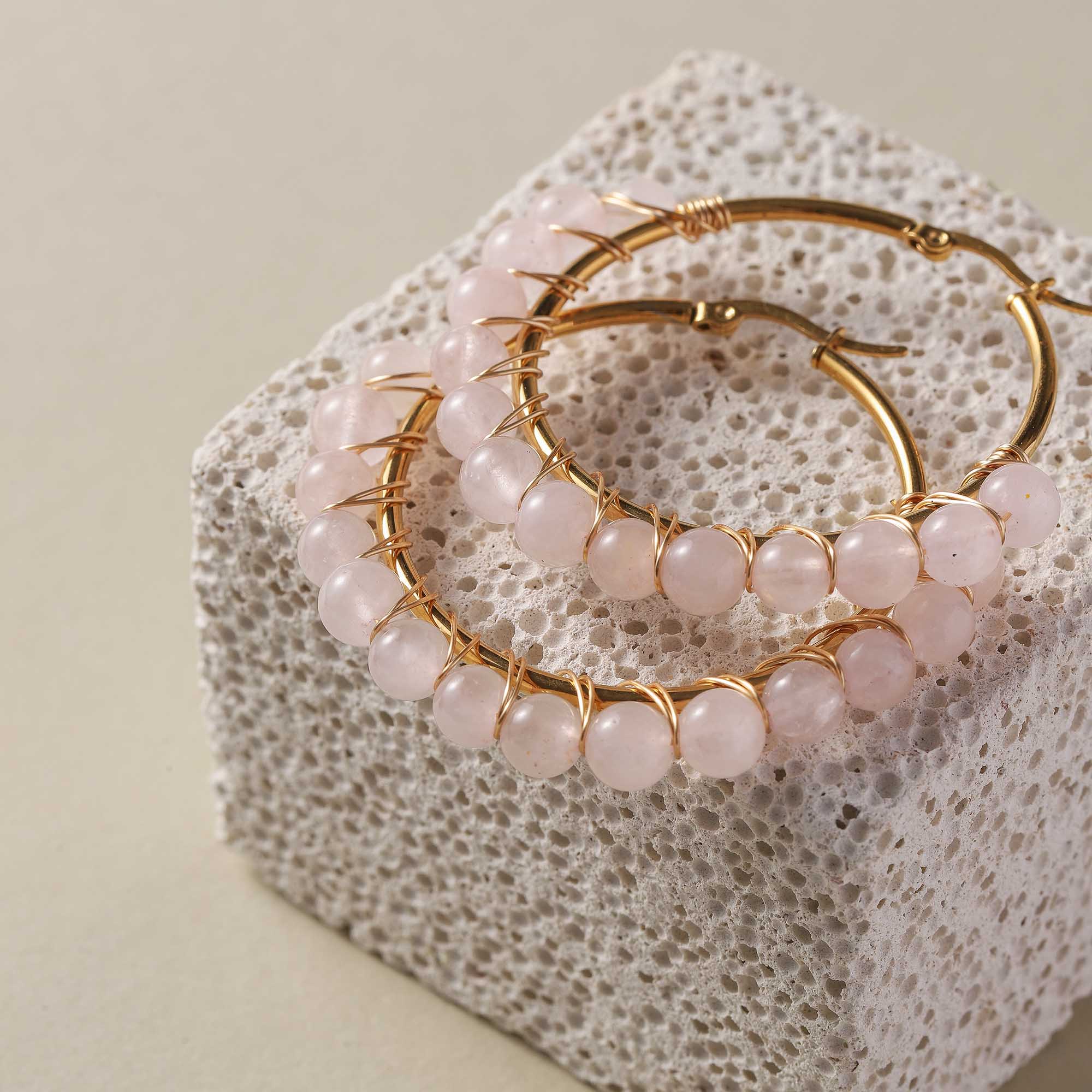 Morning Glow – Rose Quartz Energy Earrings