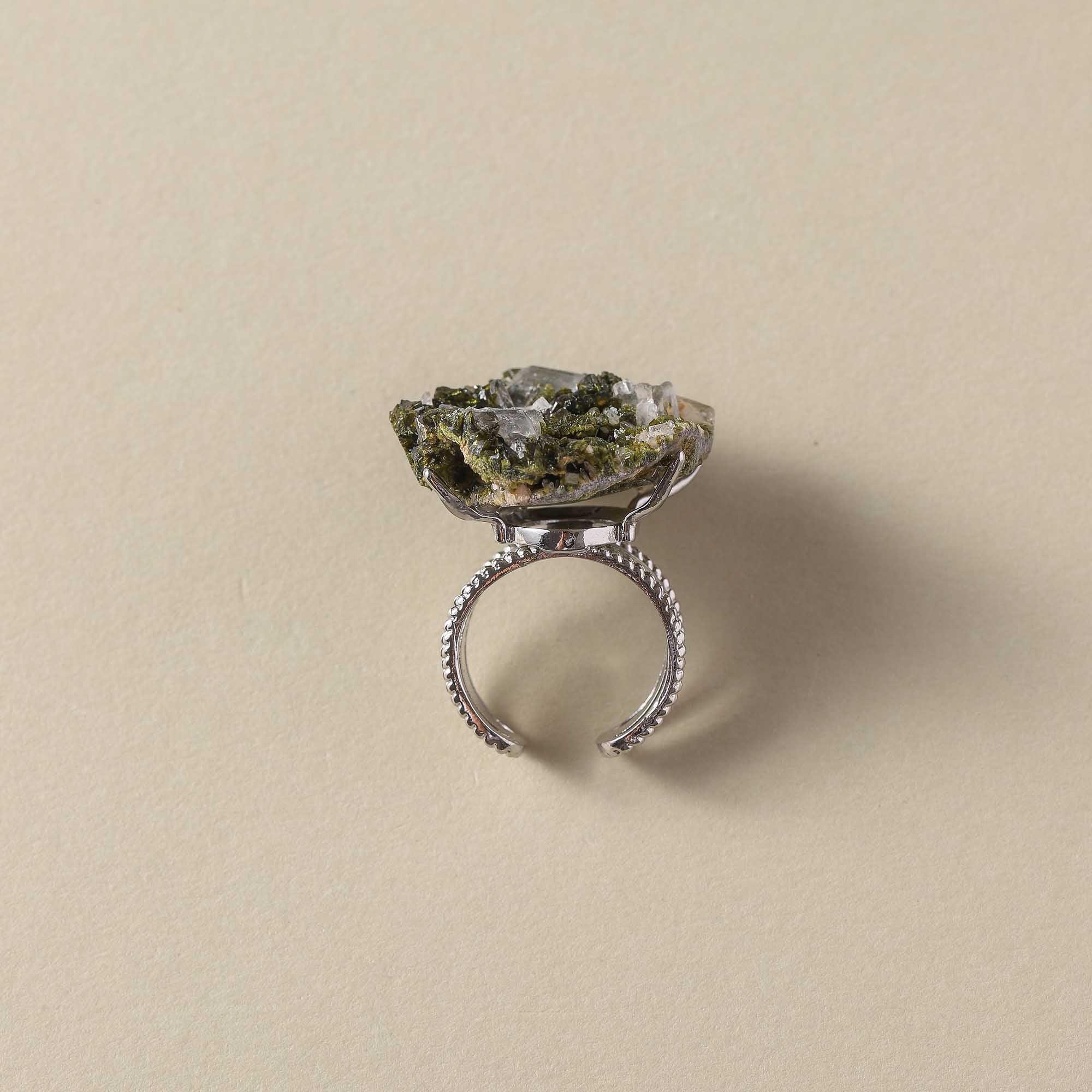 Whisper of the Green – Natural Green Fluorite Ring