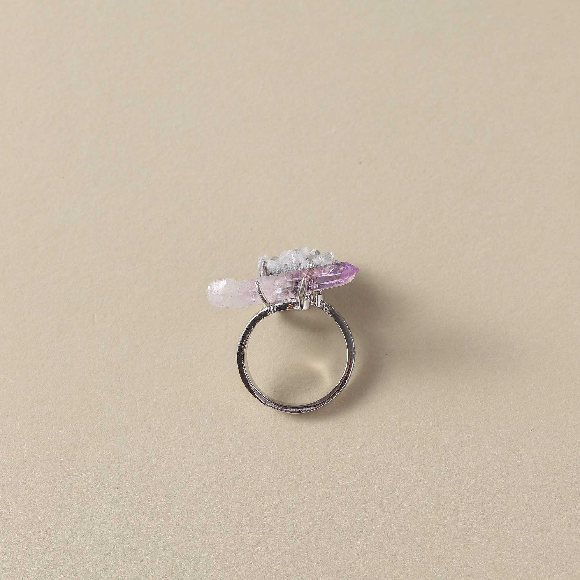 Twin Souls – Cruz + Clear Quartz Raw Stone Ring