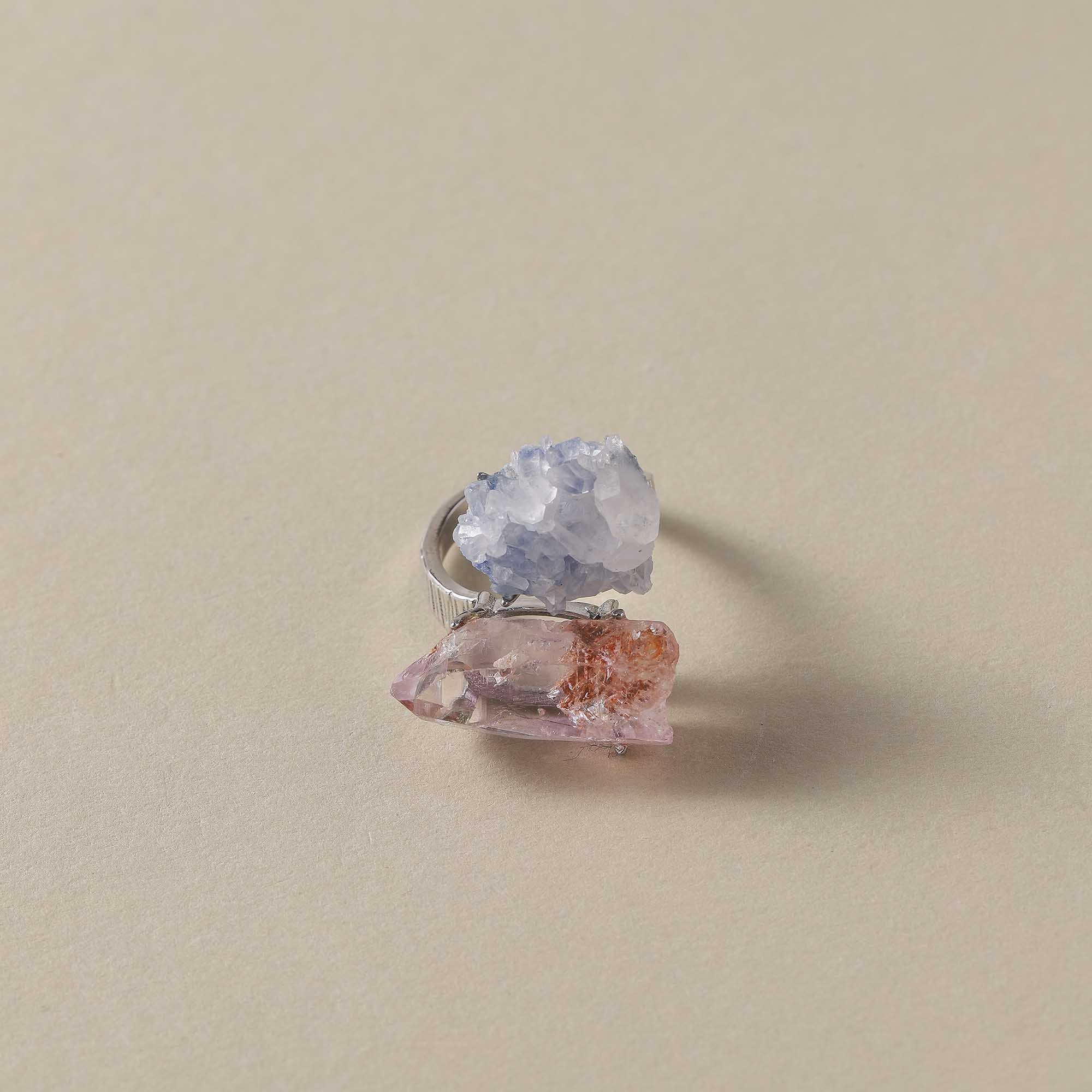 Stellar Nexus – Blue Line Stone & Purple Bone Ring