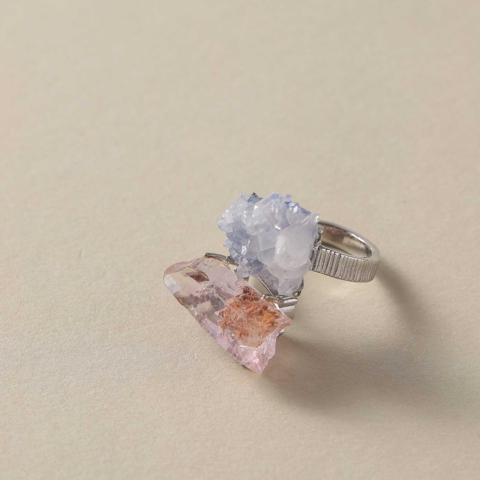 Stellar Nexus – Blue Line Stone & Purple Bone Ring