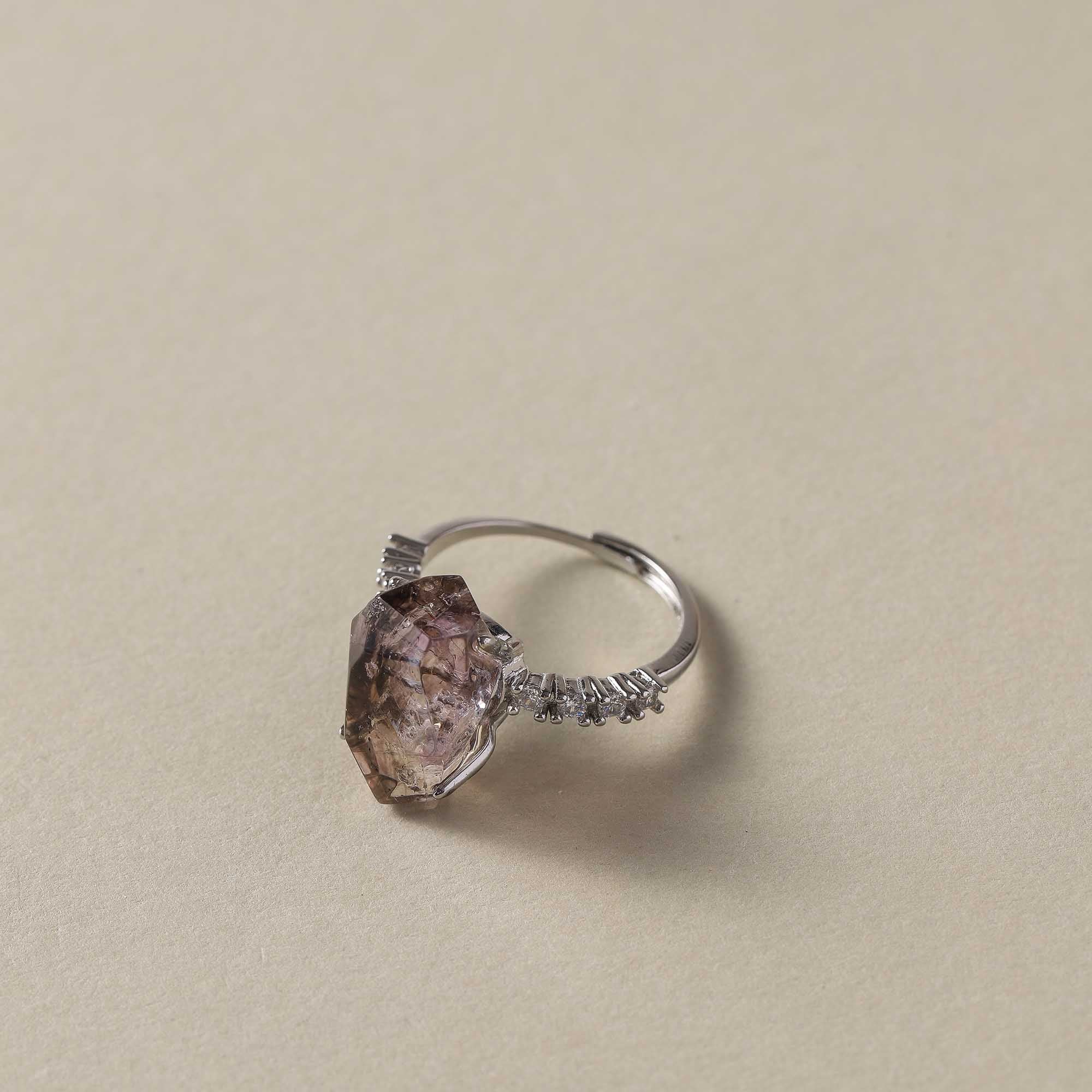 Nocturnal Secrets – Black Super Seven Hair Crystal Ring