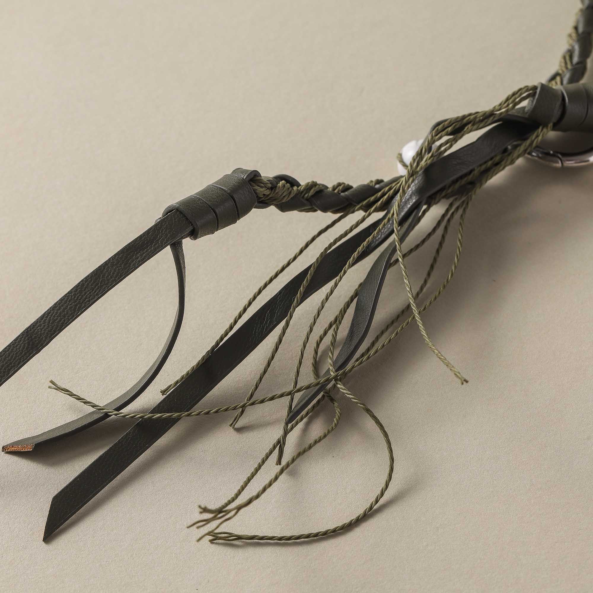 Moonlit Forest – Raw Green Quartz Bag Pendant