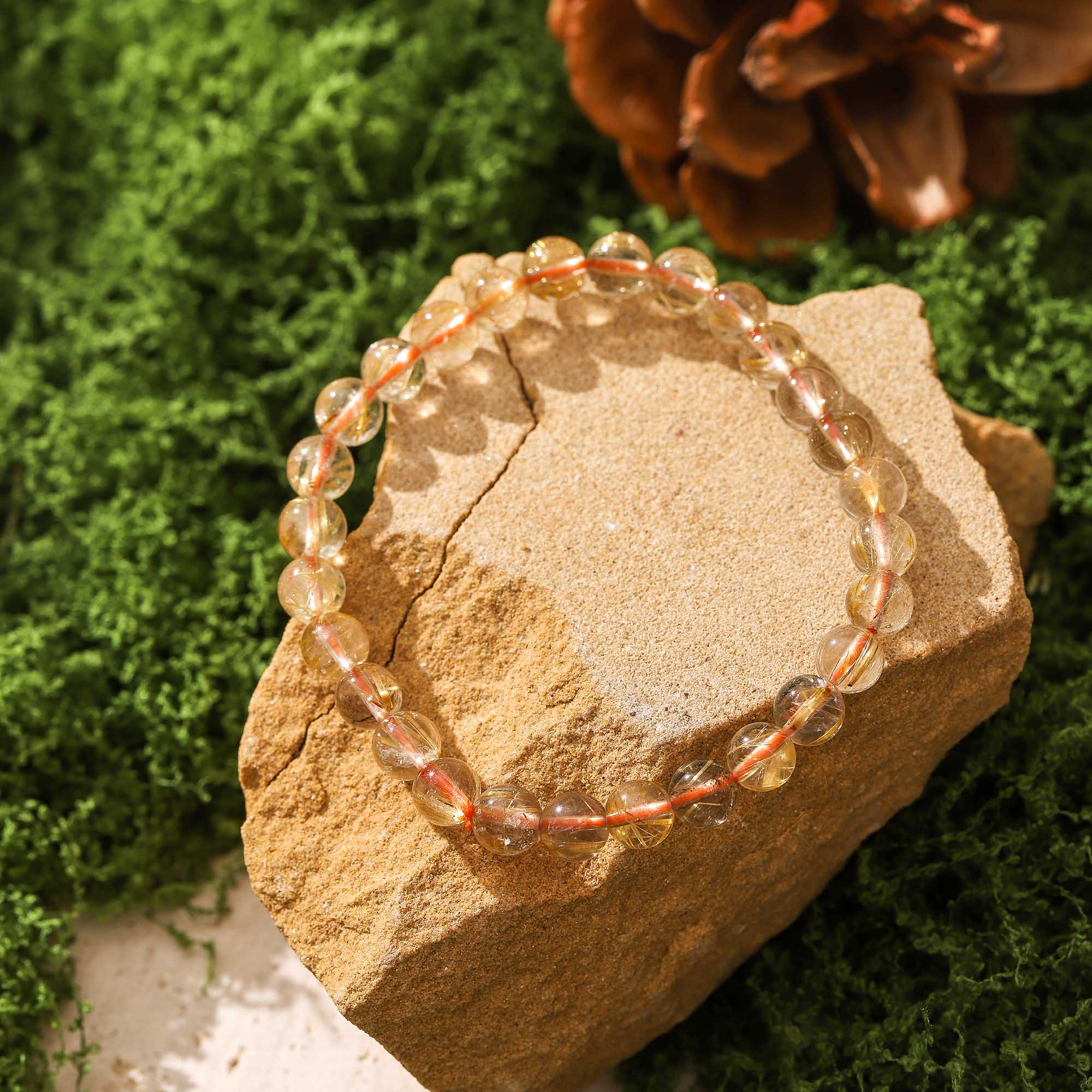 Vein of Flame-Rutilated Quartz Bracelet