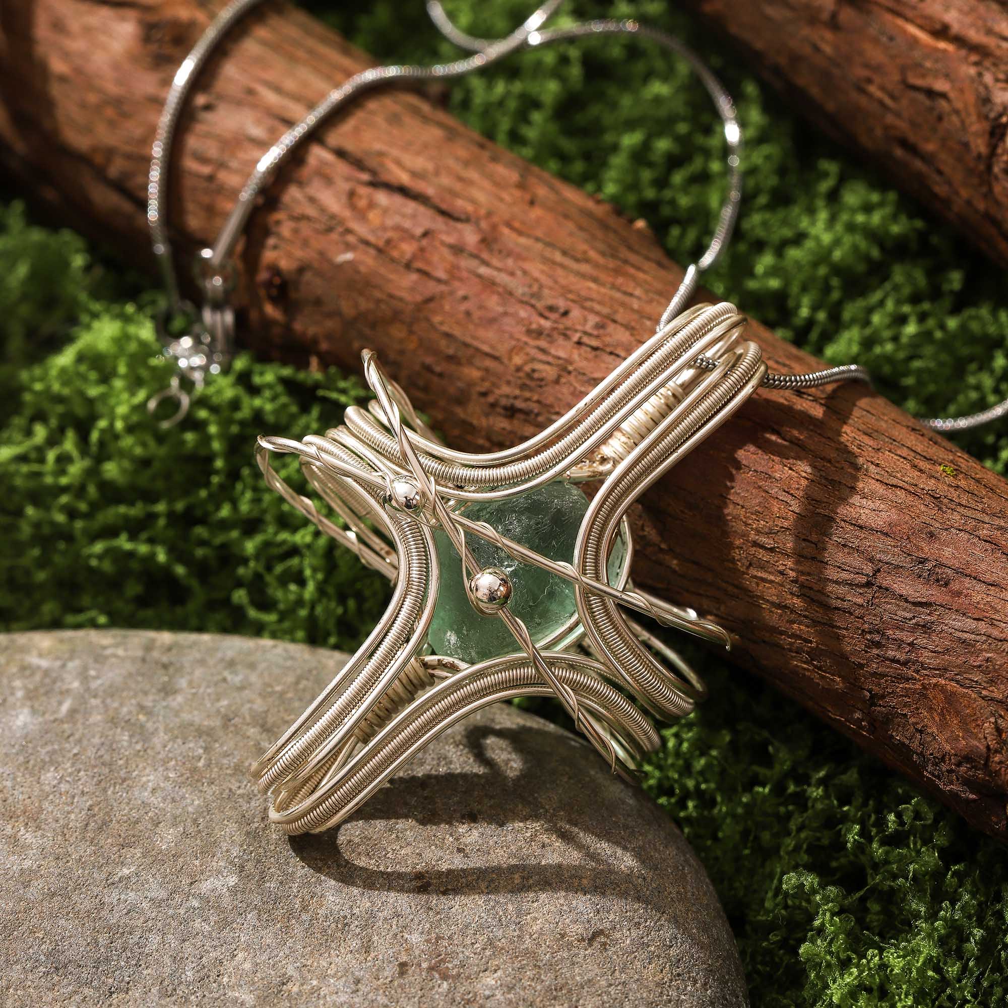 Tears of the Galaxy – Green Crystal Energy Necklace