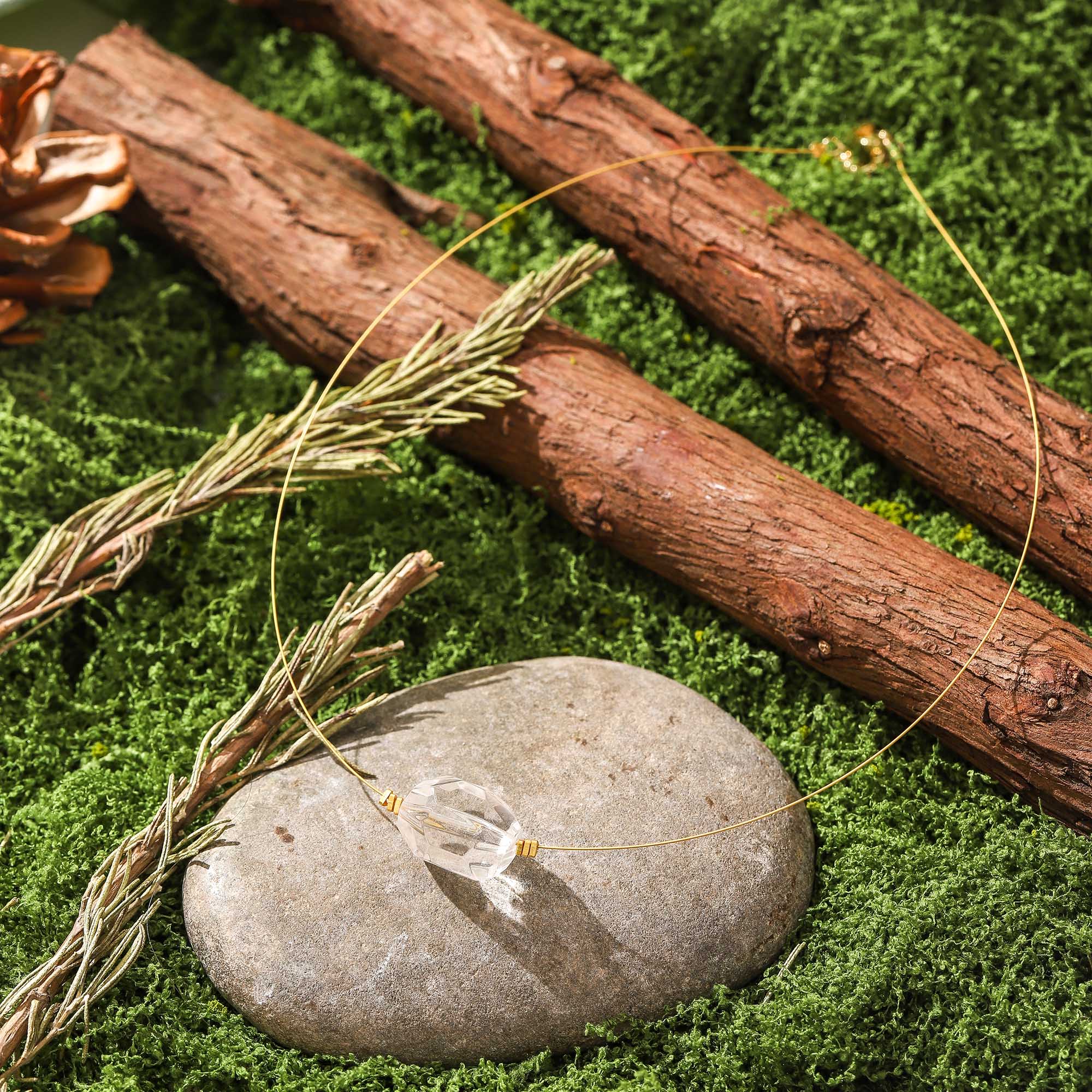 The Dawn's Whisper – Minimalist Clear Quartz Necklace