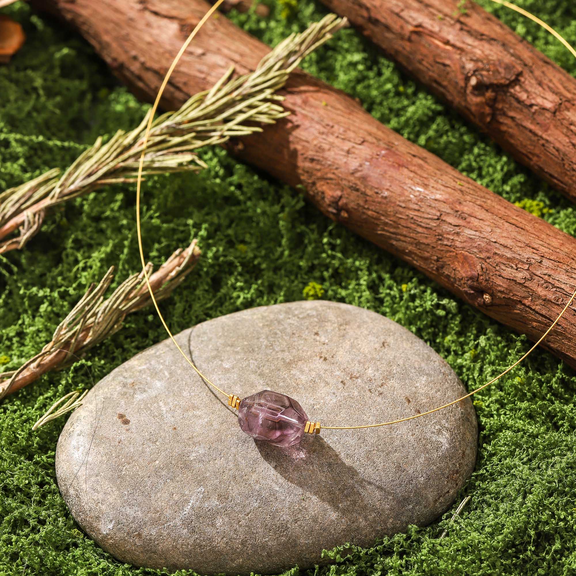 The Twilight Sound – Minimalist Amethyst Necklace