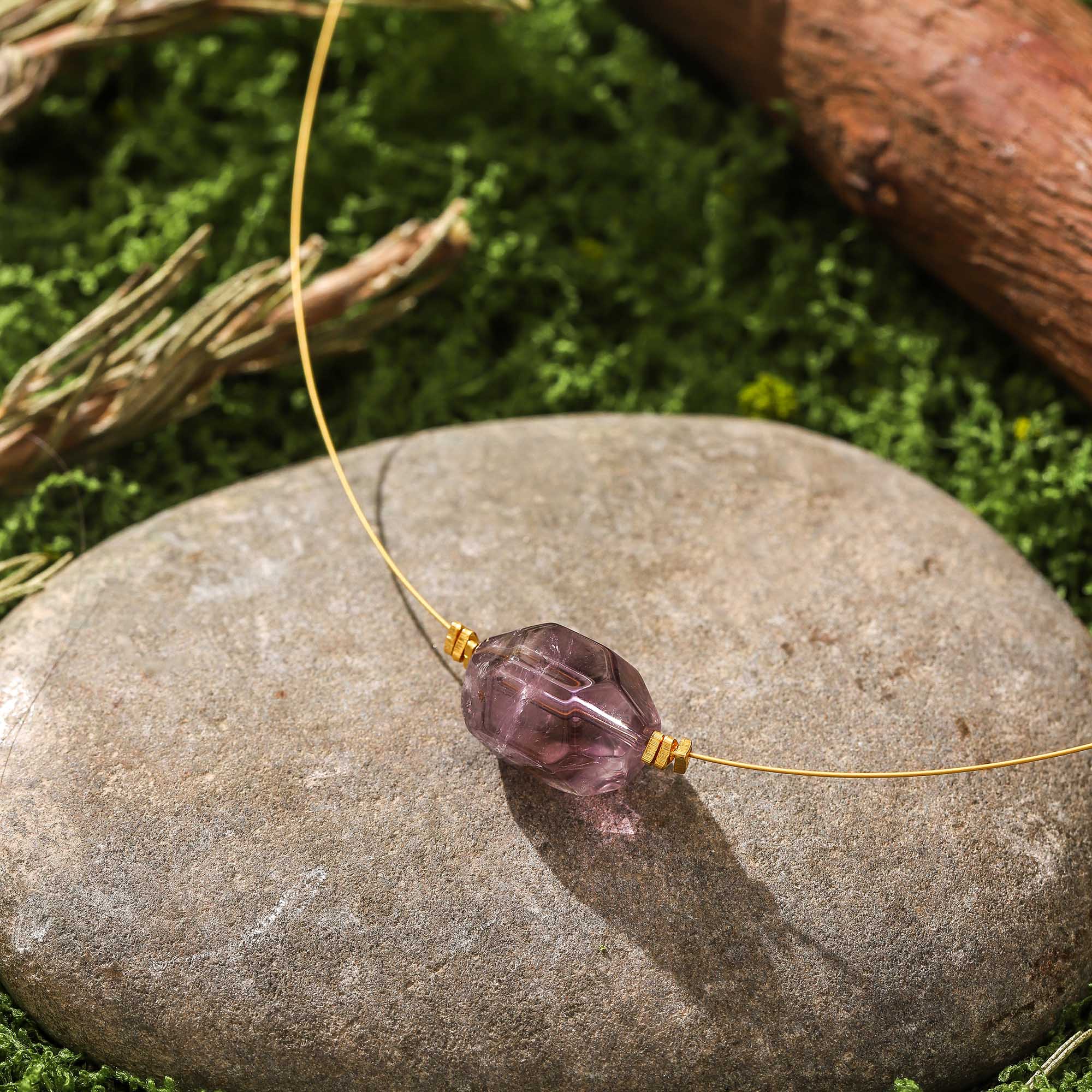 The Twilight Sound – Minimalist Amethyst Necklace