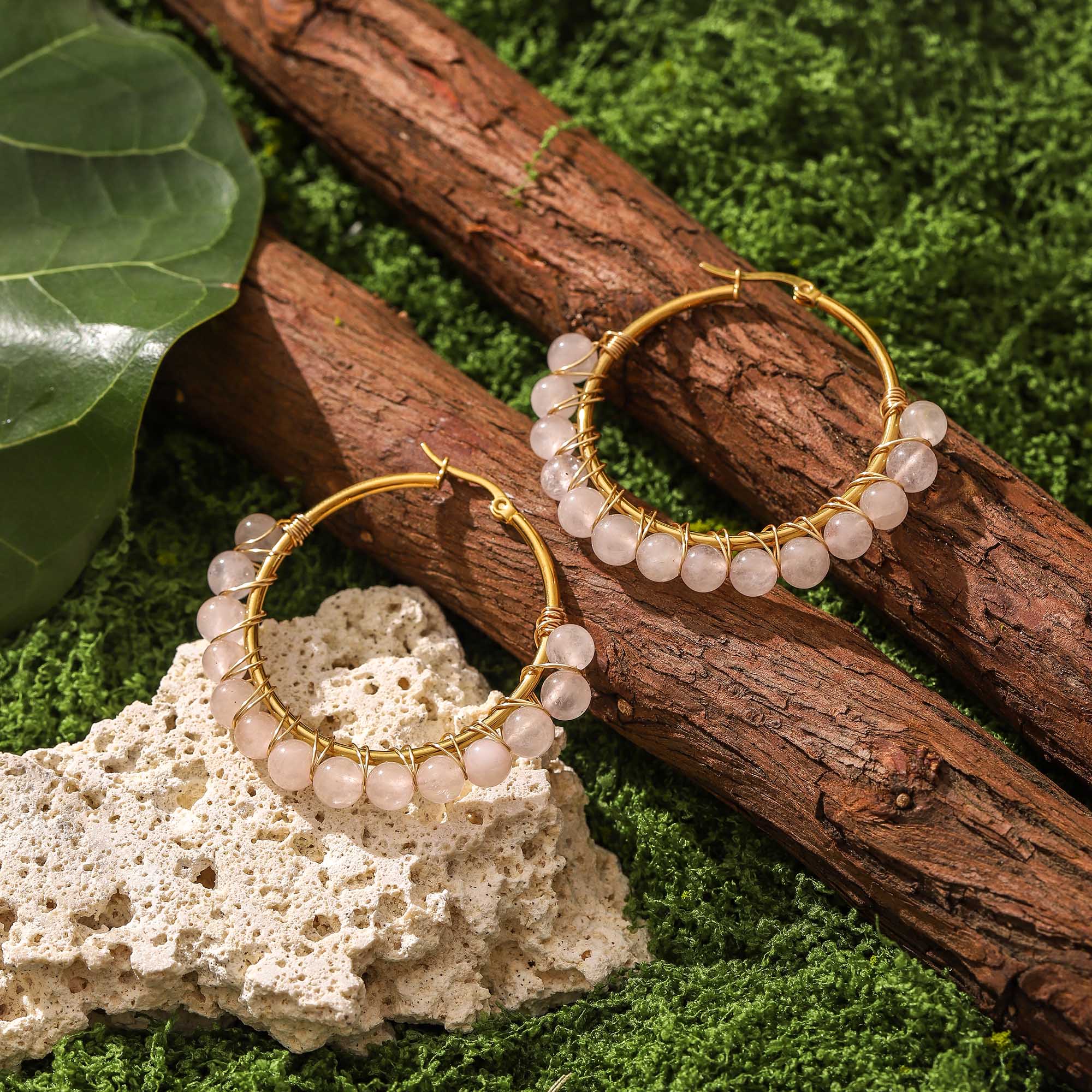 Morning Glow – Rose Quartz Energy Earrings