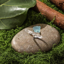 Sea Fish & Flying Birds – Aquamarine & Clear Quartz Raw Stone Ring