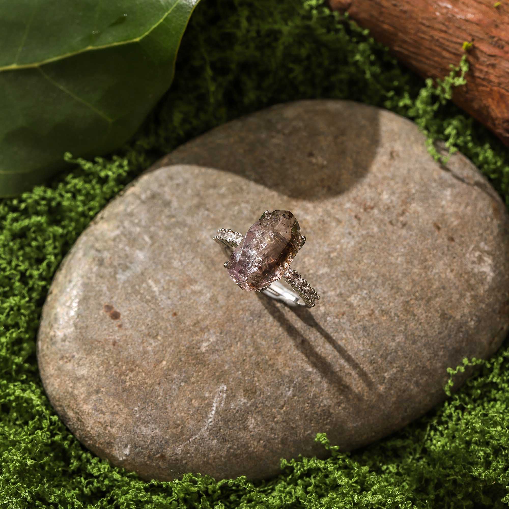 Nocturnal Secrets – Black Super Seven Hair Crystal Ring