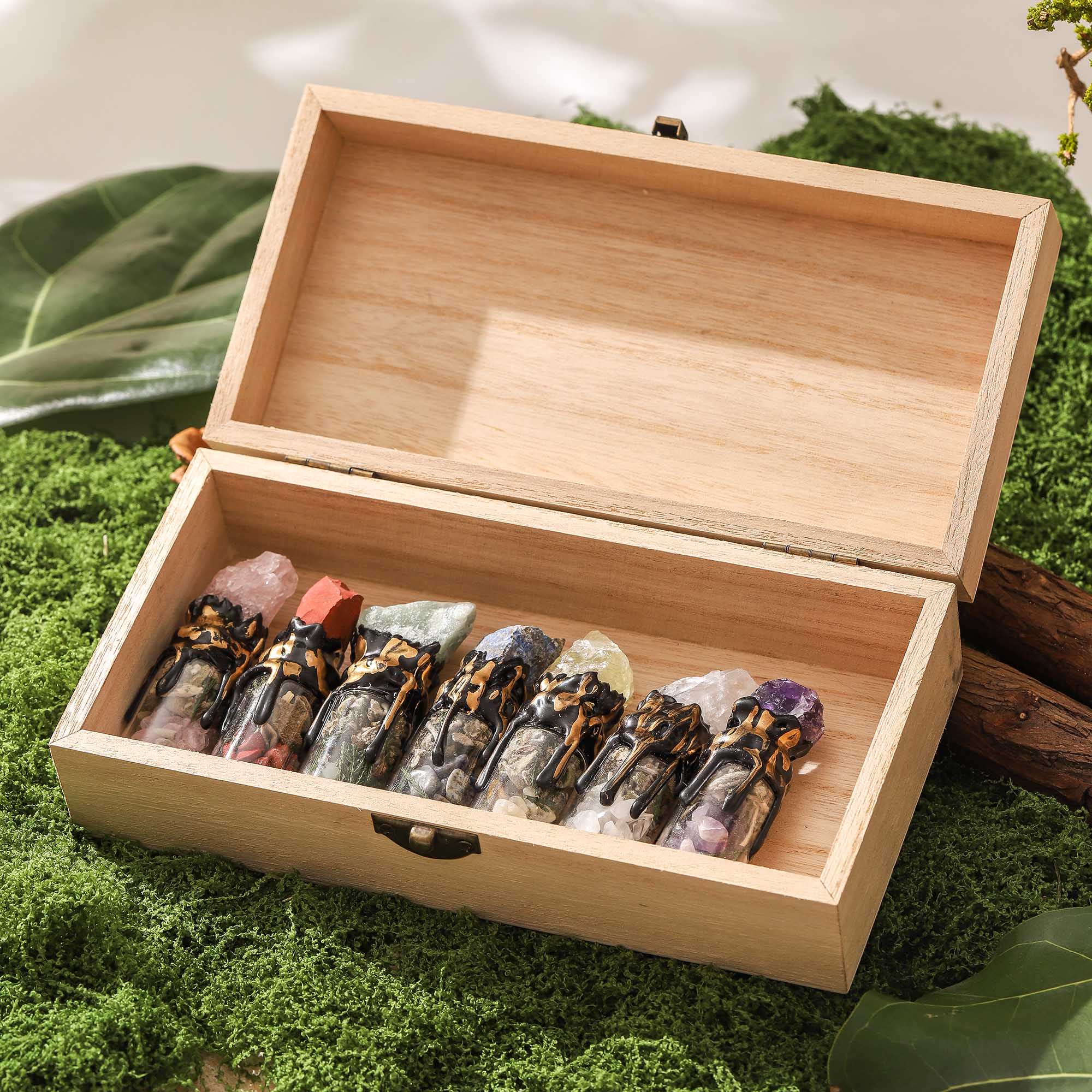 Seven-Colored Guardian – Crystal Blessing Bottle Set