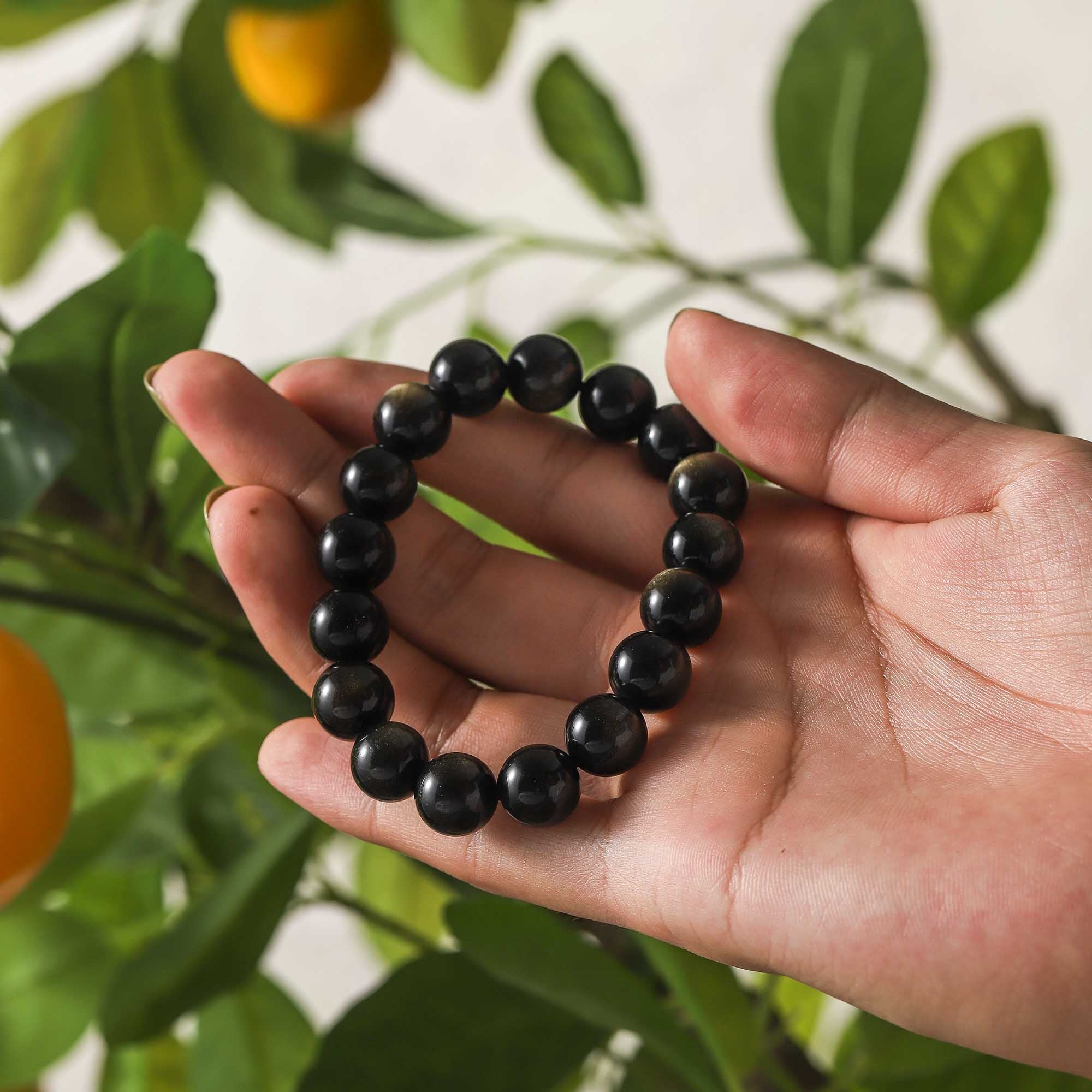 Nightfall – Goldstone & Obsidian Bracelet