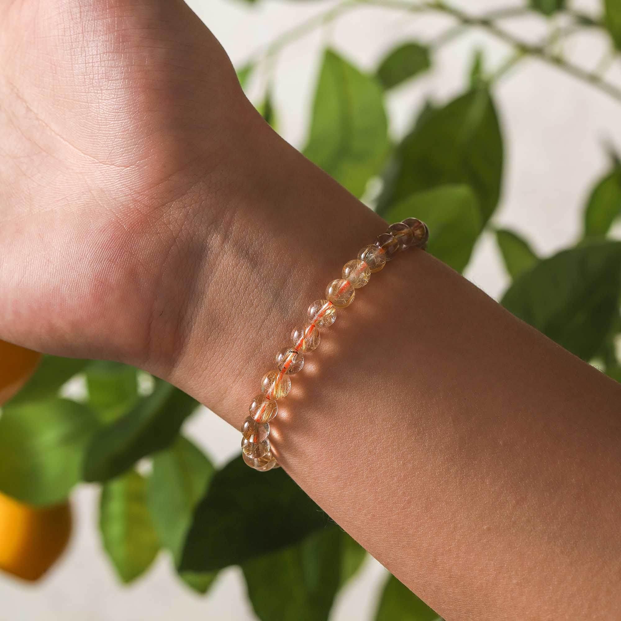Vein of Flame-Rutilated Quartz Bracelet