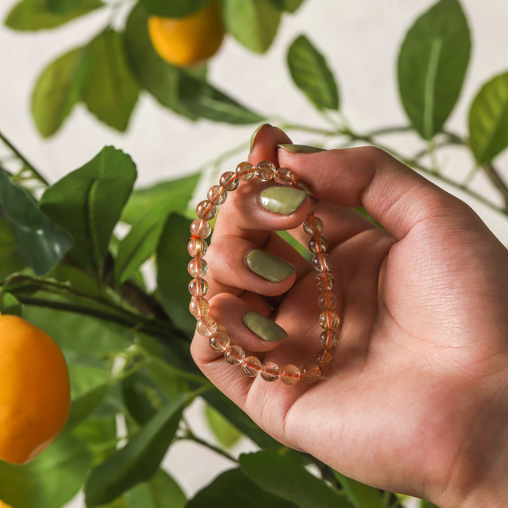 Vein of Flame-Rutilated Quartz Bracelet