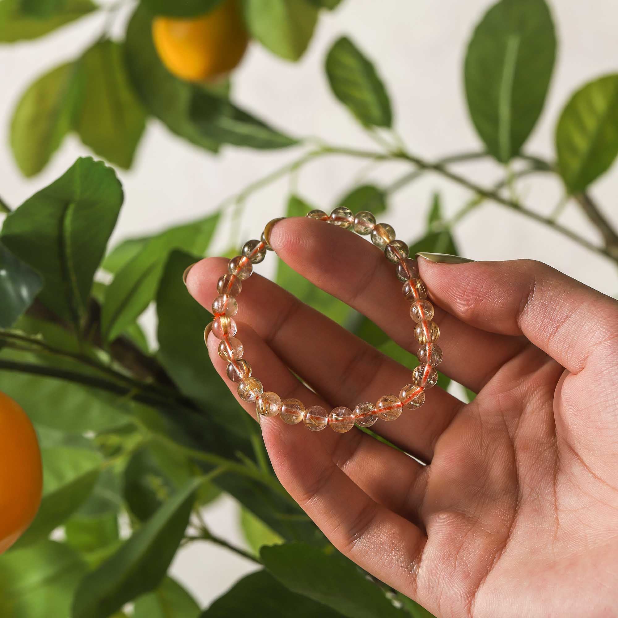 Vein of Flame-Rutilated Quartz Bracelet