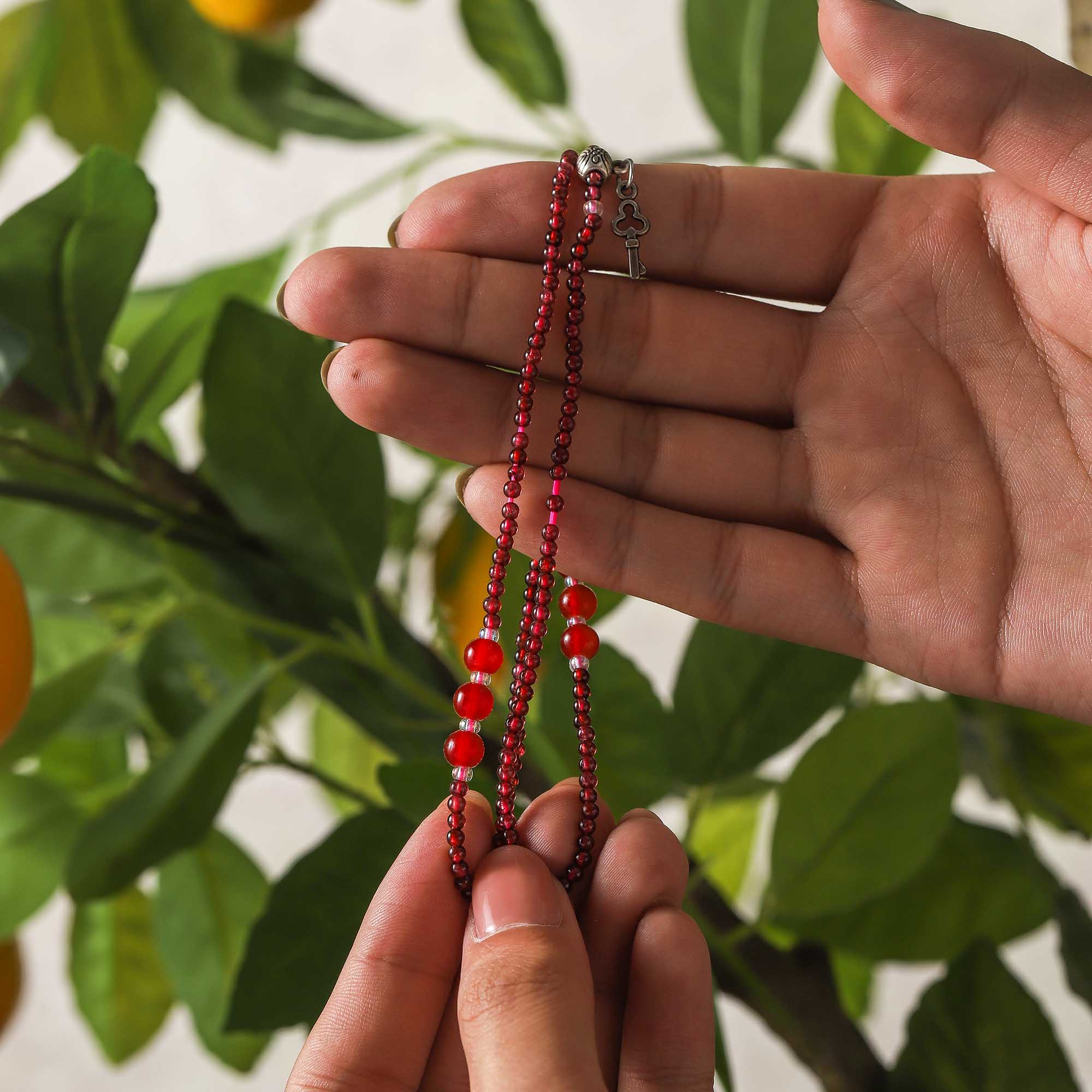 Key of Shadow — Garnet & Red Agate Multi-Layer Bracelet