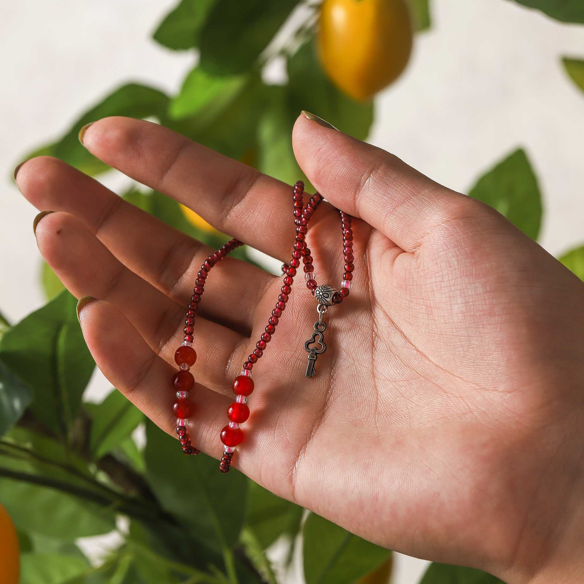Key of Shadow — Garnet & Red Agate Multi-Layer Bracelet
