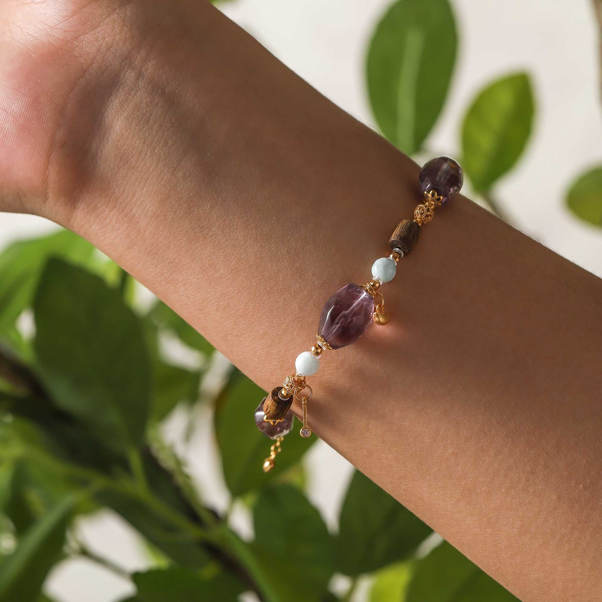 Forest Whisper – Amethyst, Green Kyara & Ocean Jasper Bracelet