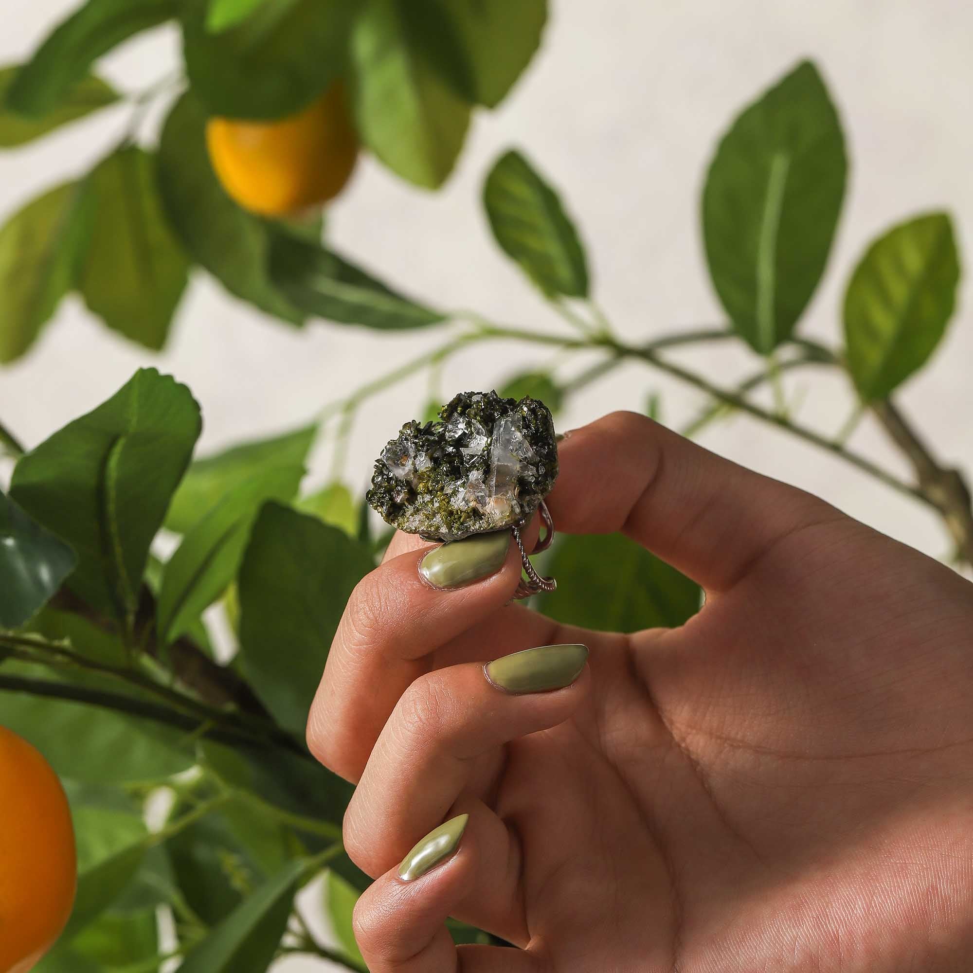 Whisper of the Green – Natural Green Fluorite Ring