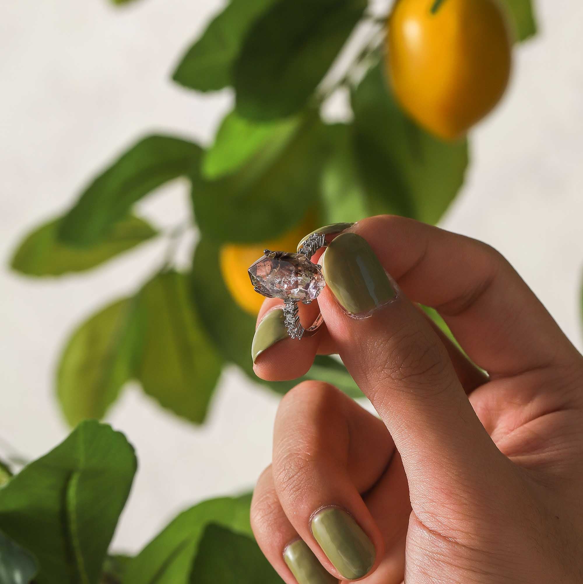 Nocturnal Secrets – Black Super Seven Hair Crystal Ring