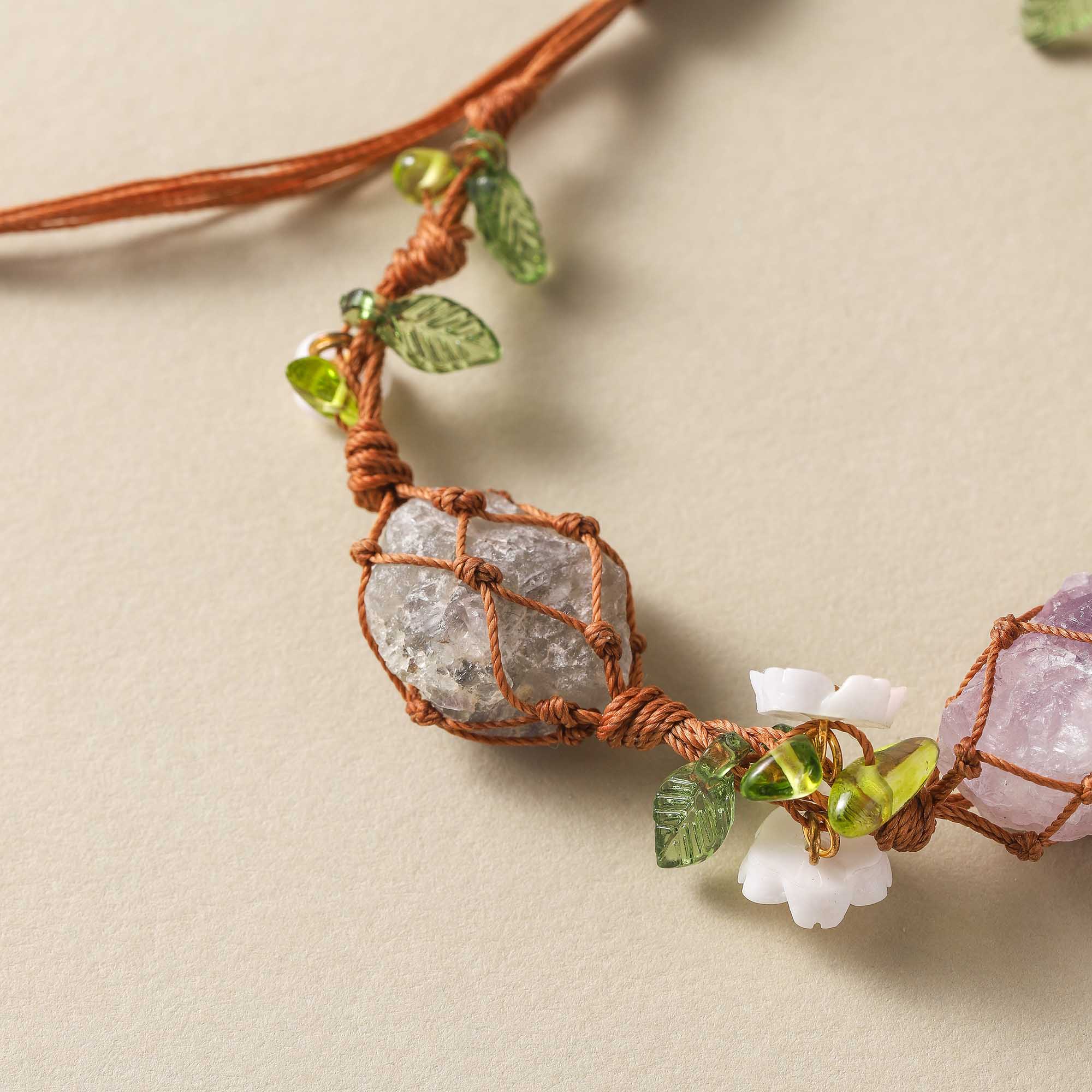 Whispers of the Forest – Amethyst Vine Woven Bracelet