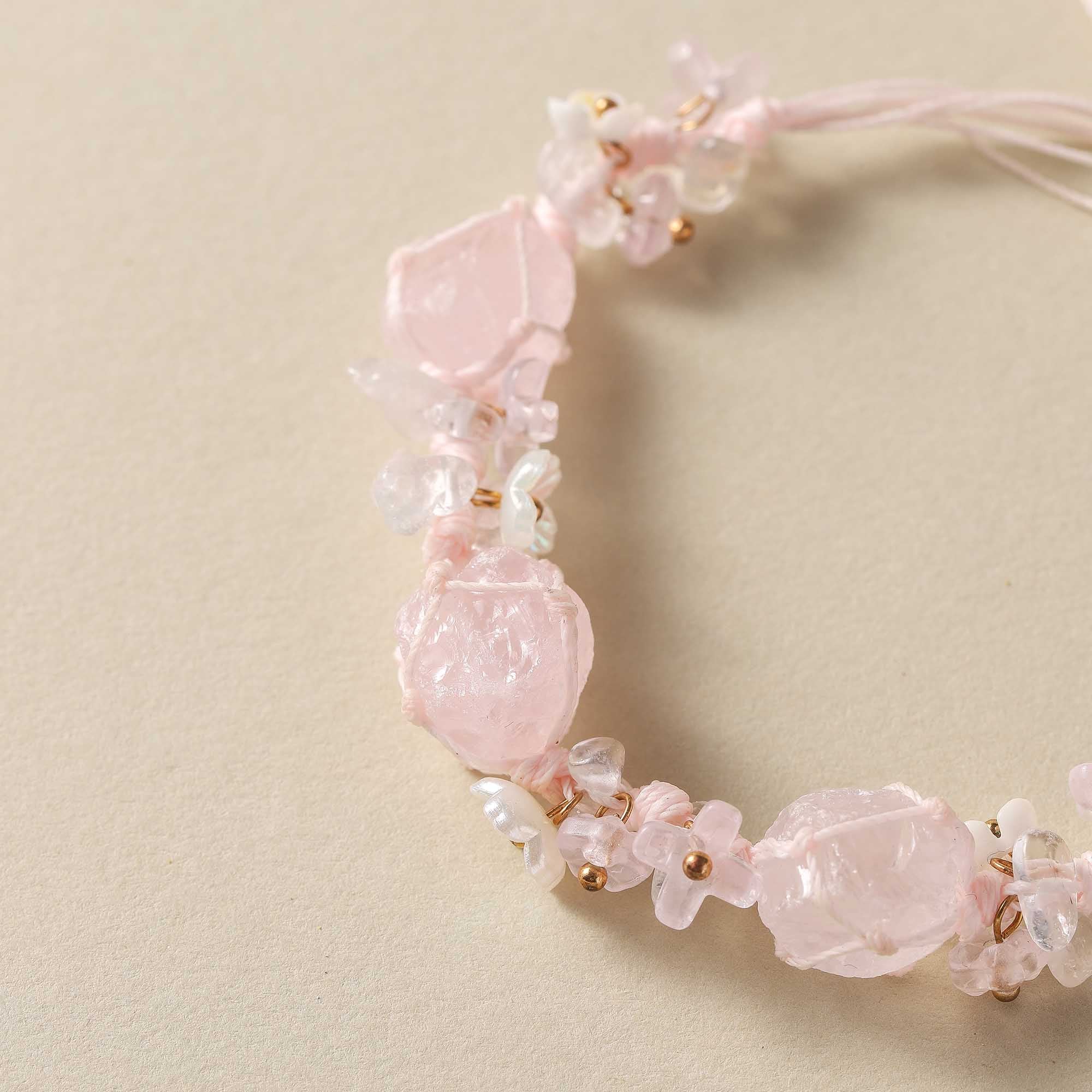 Dreamy Crystal – Rose Quartz Woven Bracelet