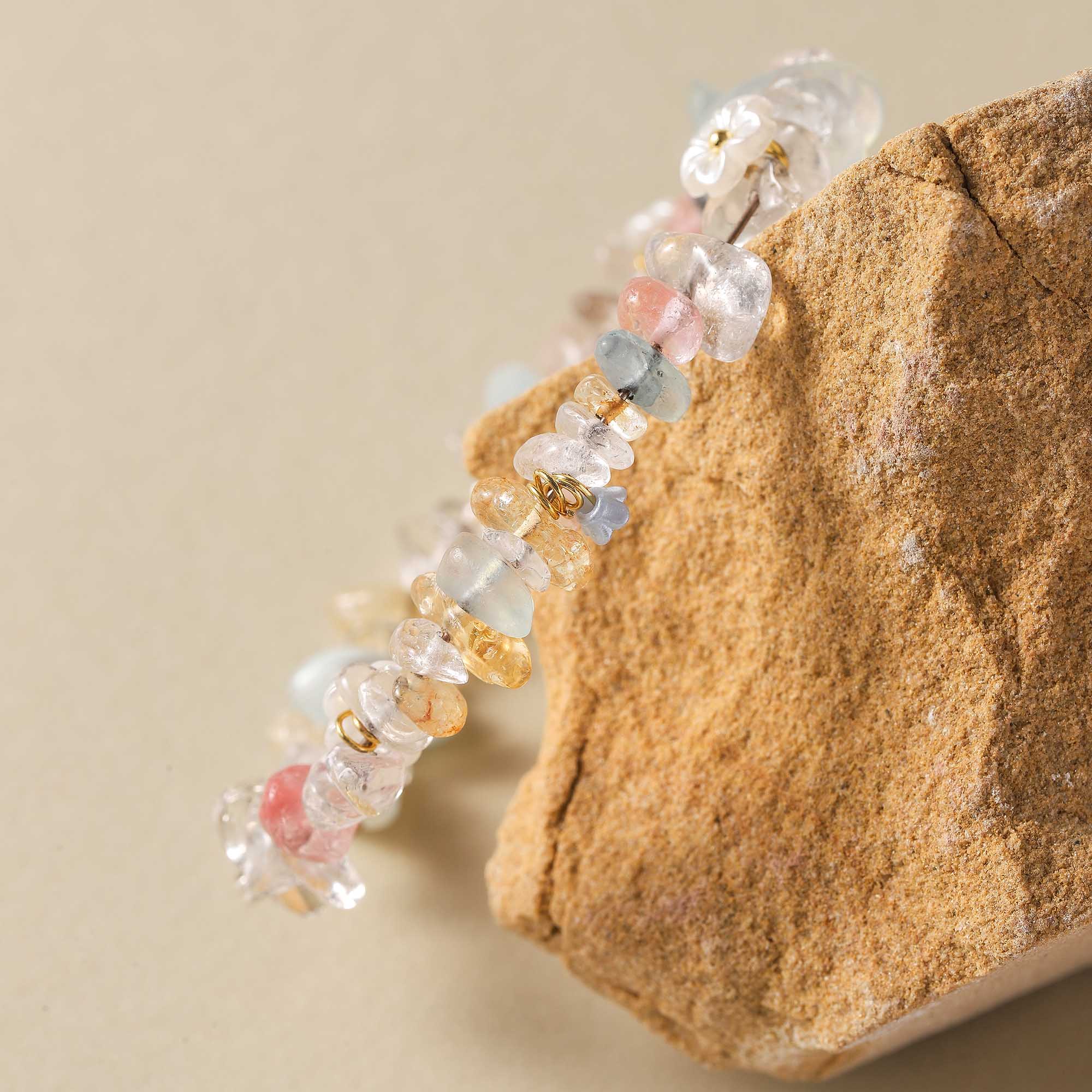 Spirit Radiance – Shamanic Energy Crystal Chip Bracelet