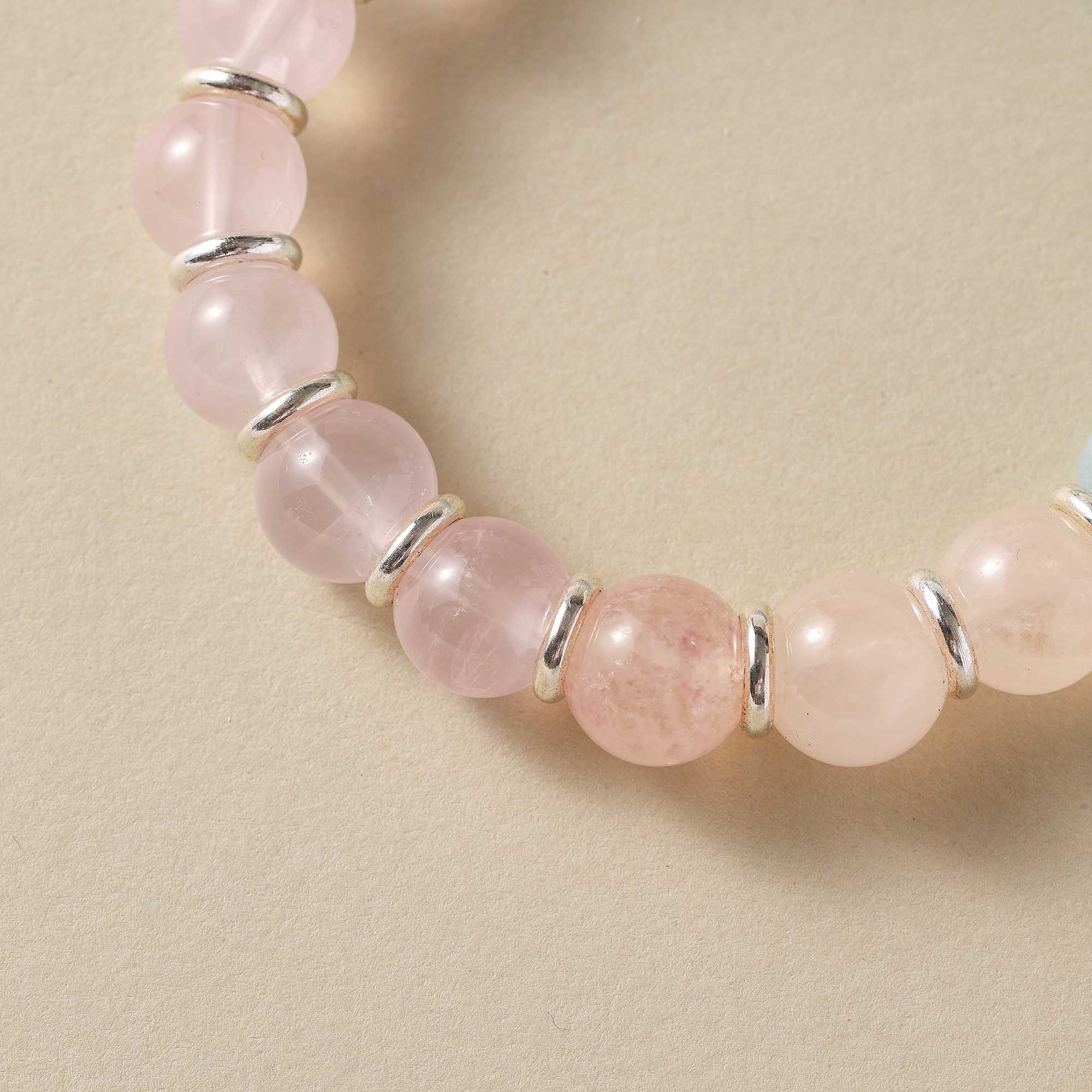Morning Haze – Blue Moonstone & Rose Quartz Bracelet