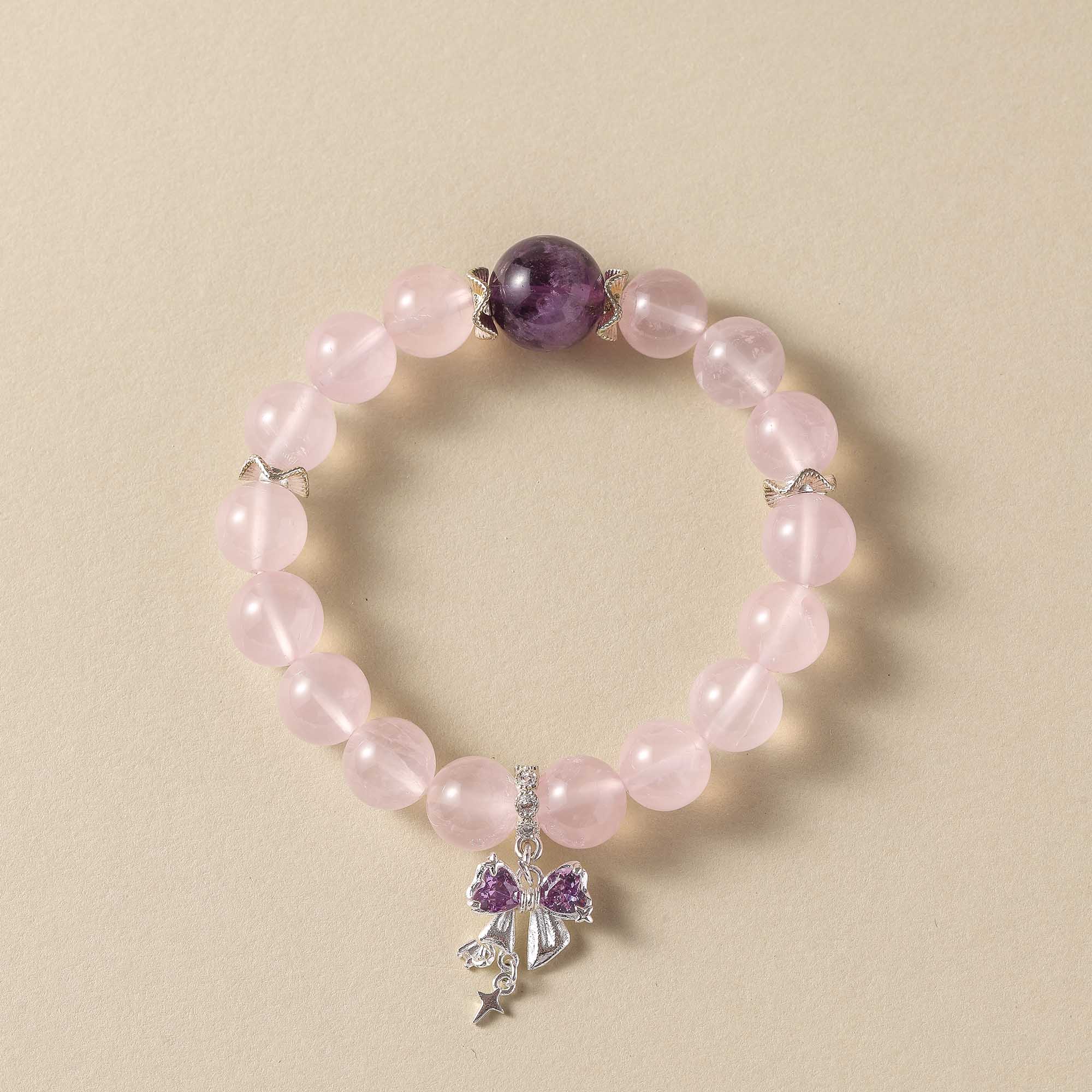 Moonlit Petals – Amethyst Accent Bracelet