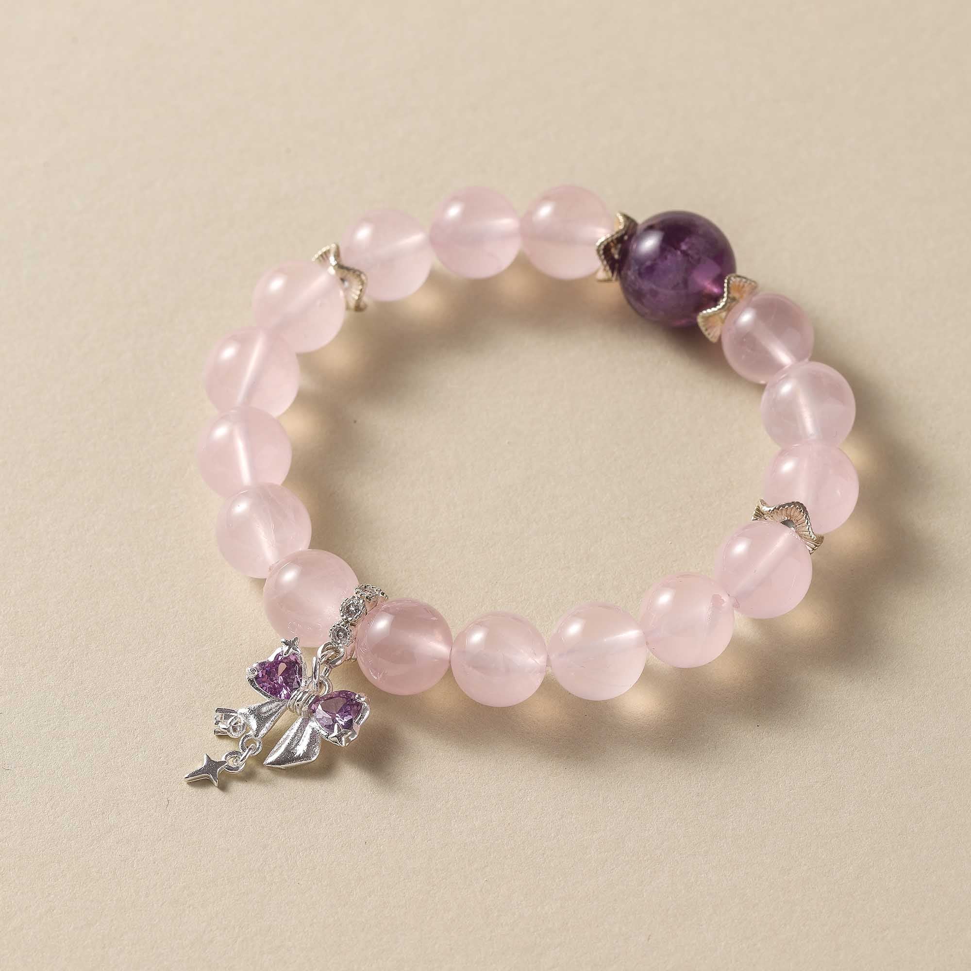 Moonlit Petals – Amethyst Accent Bracelet