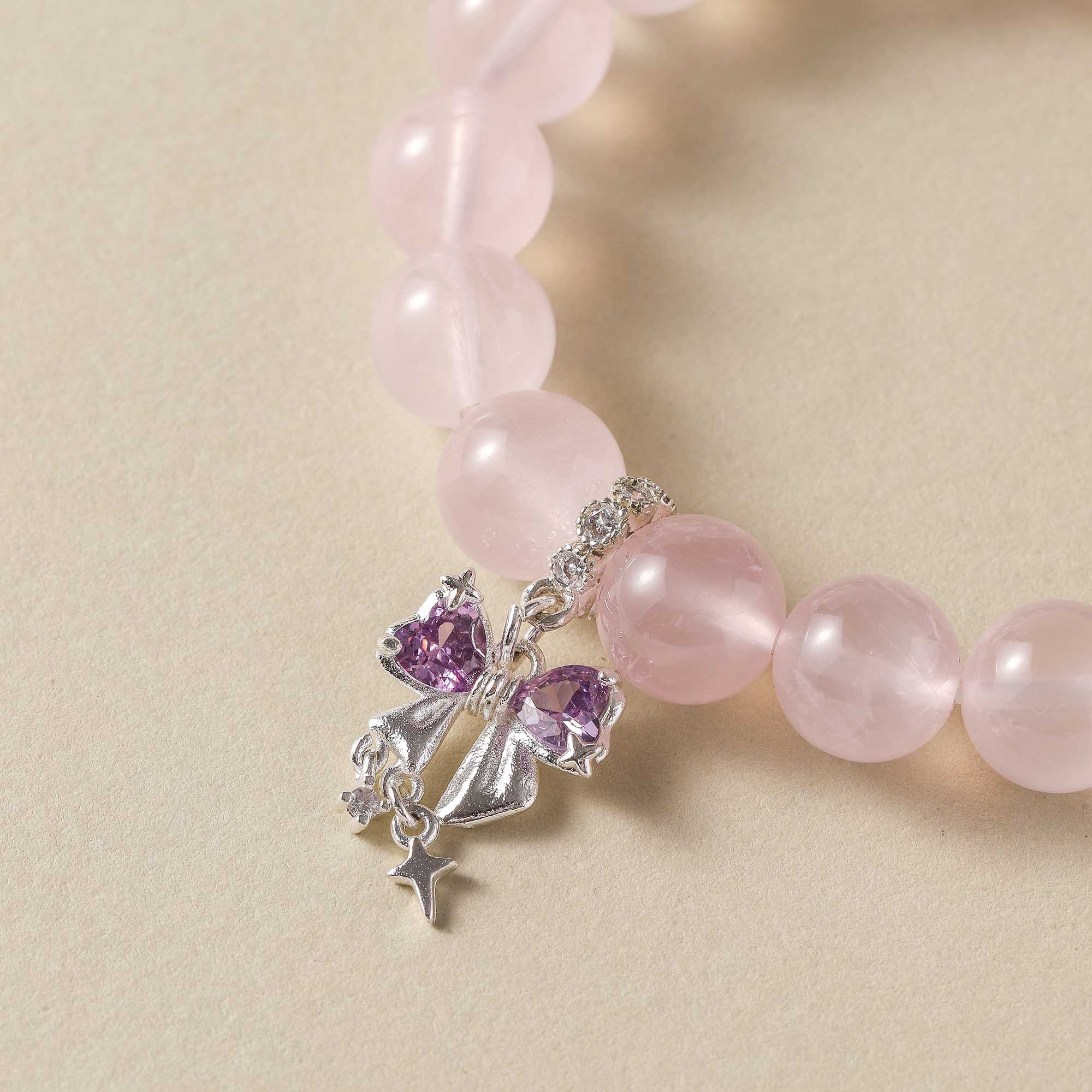 Moonlit Petals – Amethyst Accent Bracelet