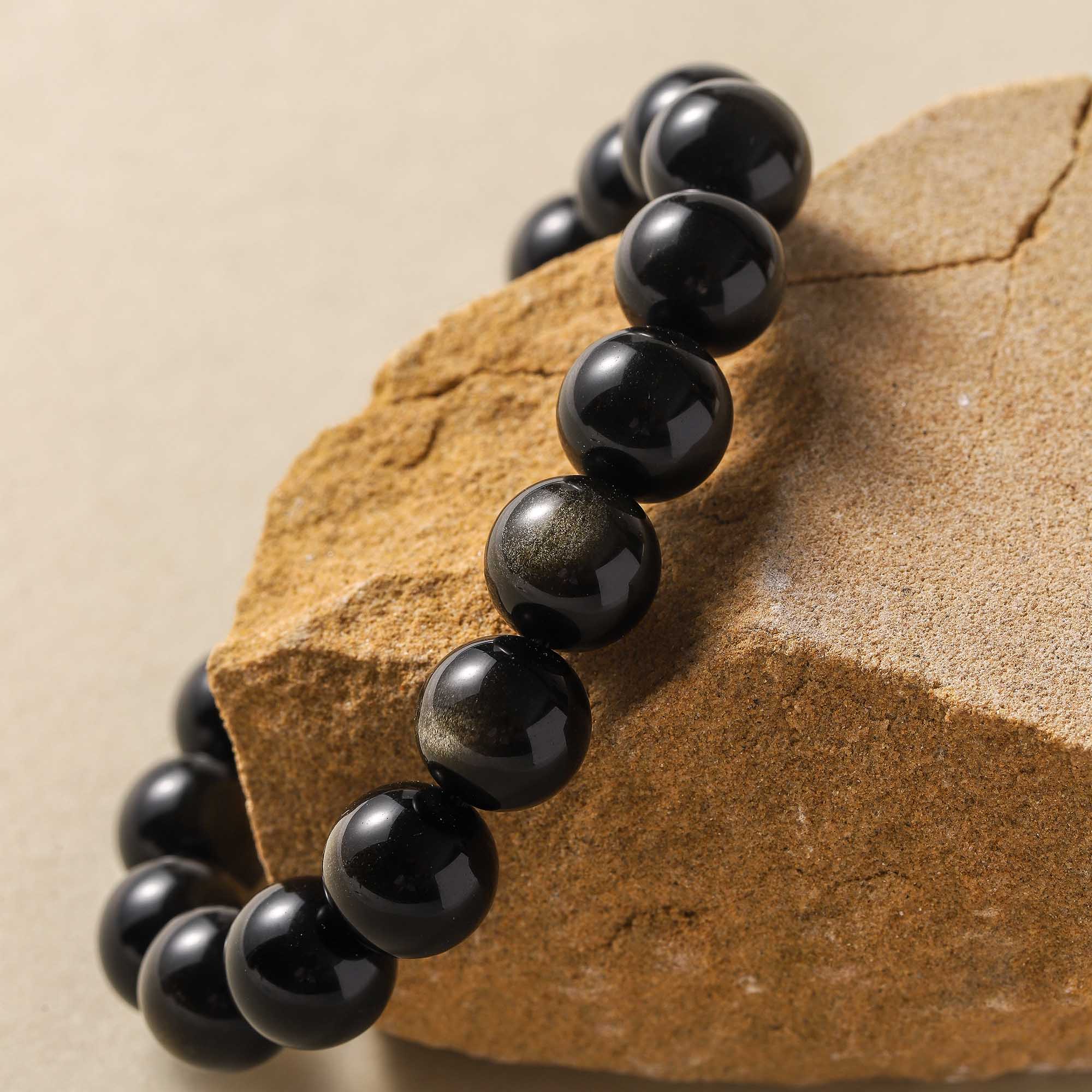 Nightfall – Goldstone & Obsidian Bracelet