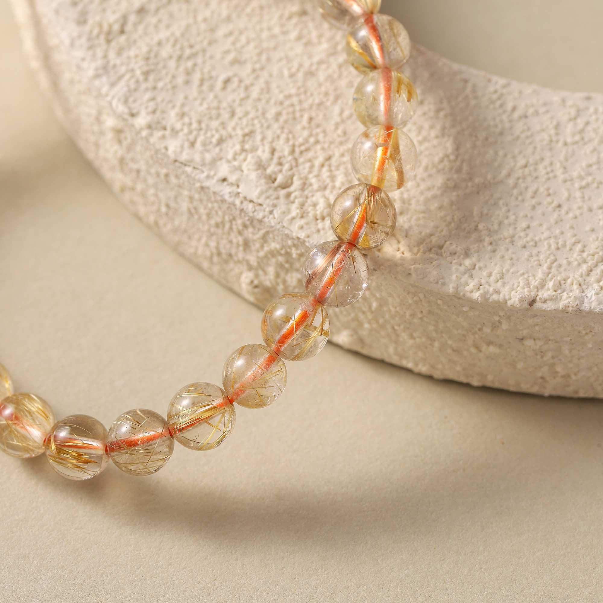 Vein of Flame-Rutilated Quartz Bracelet
