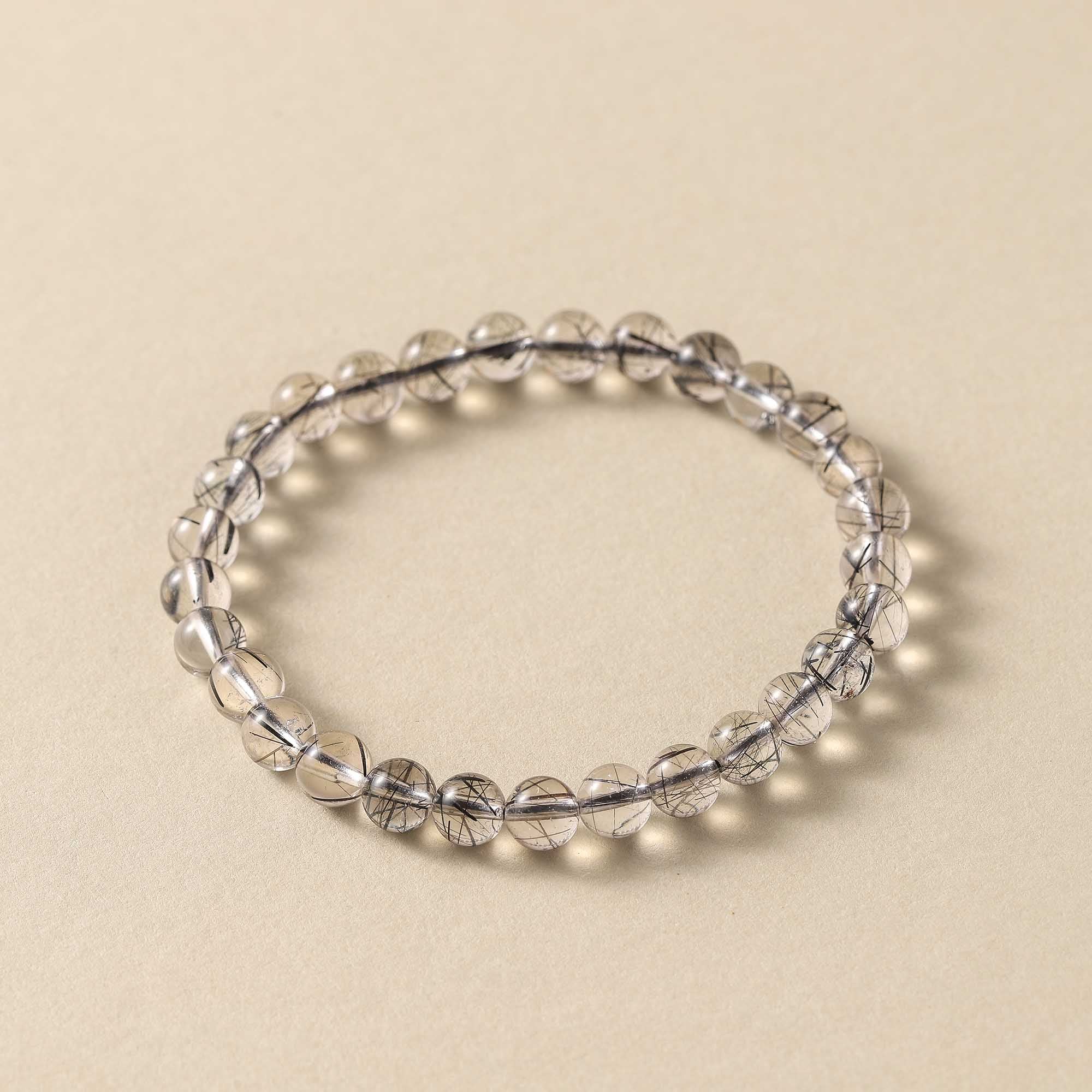 Stellar Shadow – Black Rutilated Quartz Bracelet