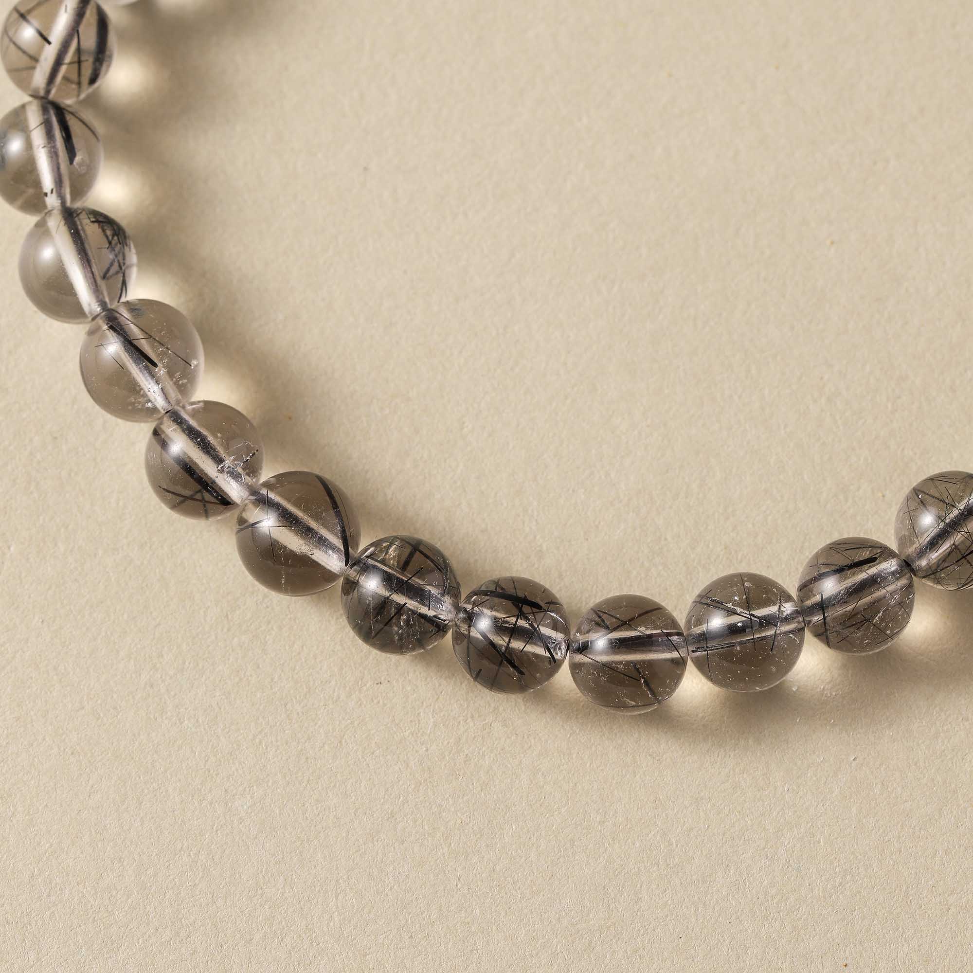 Stellar Shadow – Black Rutilated Quartz Bracelet