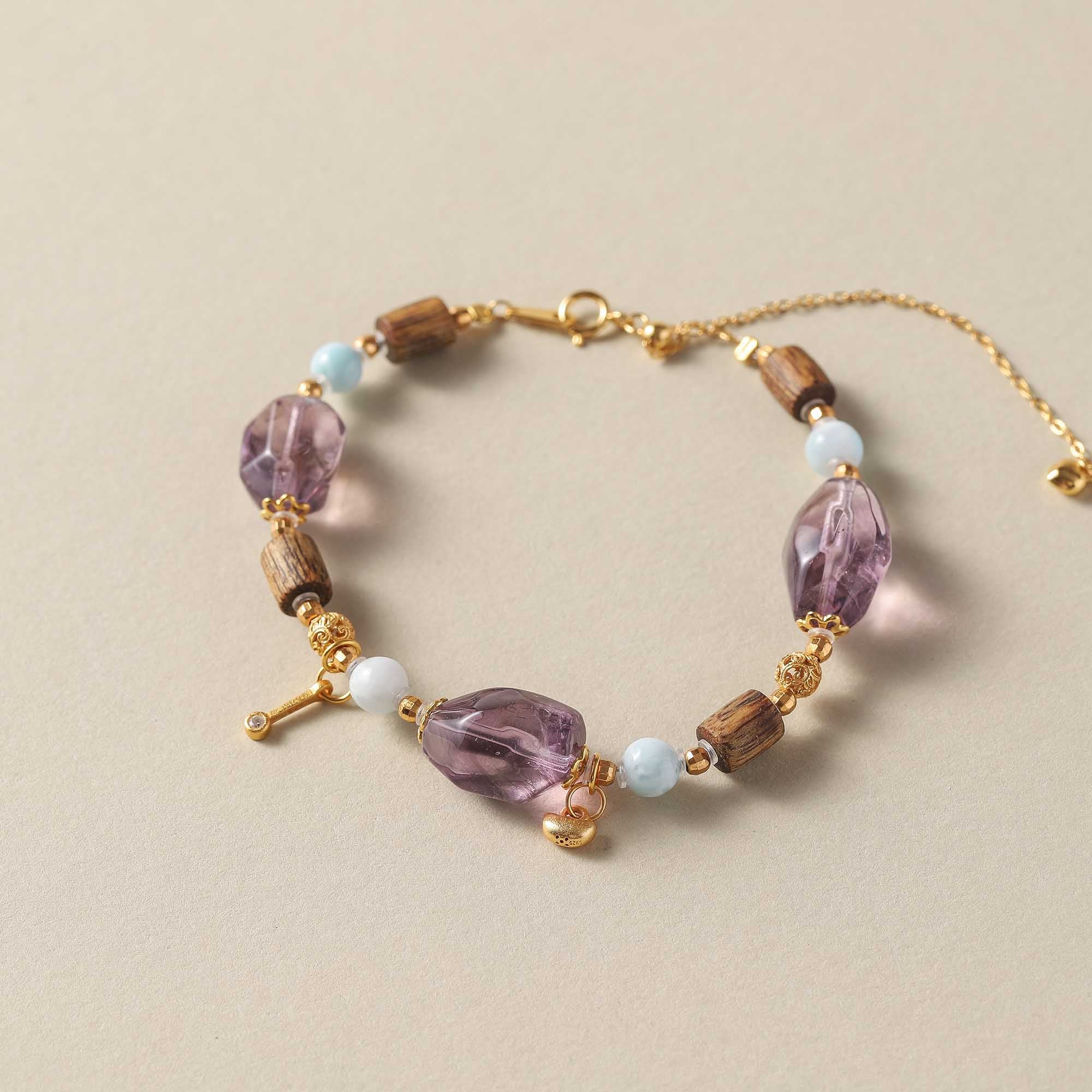 Forest Whisper – Amethyst, Green Kyara & Ocean Jasper Bracelet