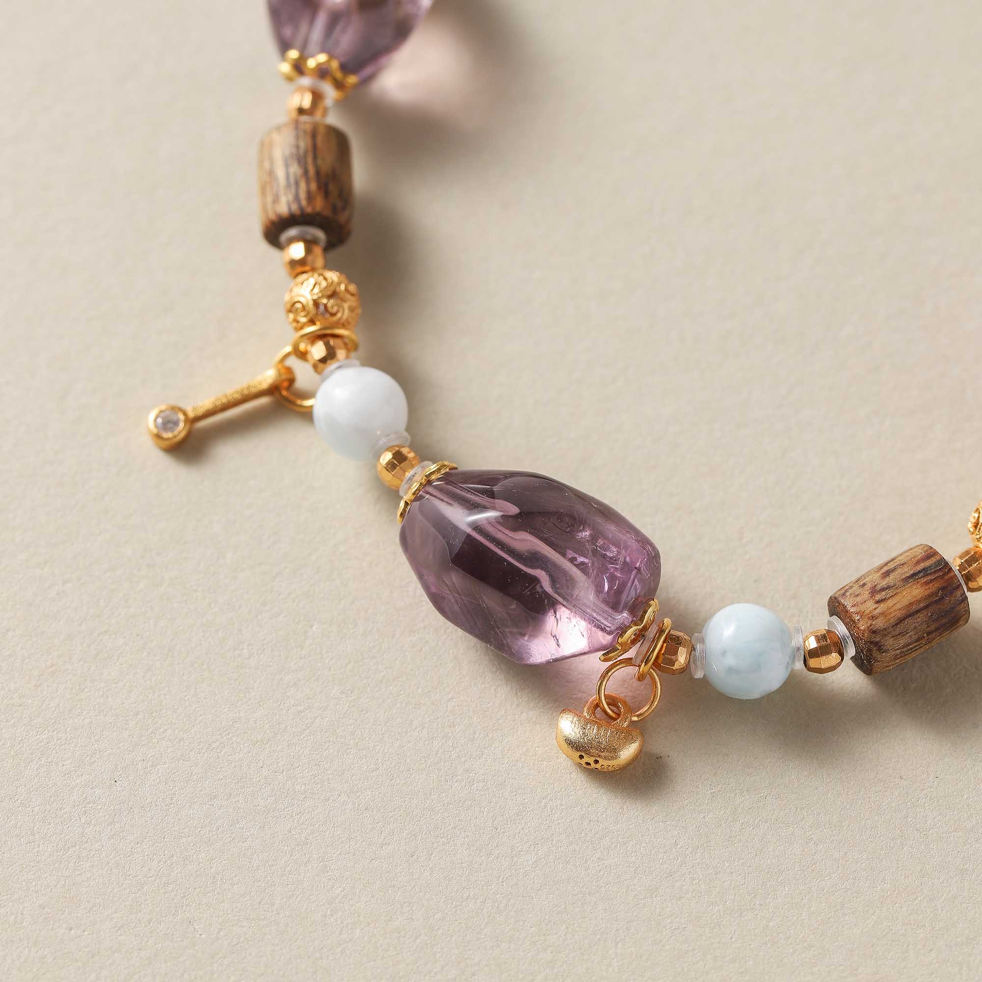 Forest Whisper – Amethyst, Green Kyara & Ocean Jasper Bracelet