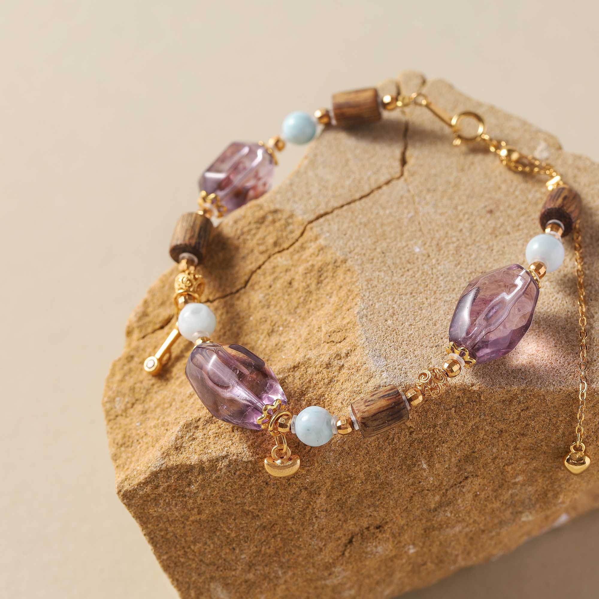 Forest Whisper – Amethyst, Green Kyara & Ocean Jasper Bracelet