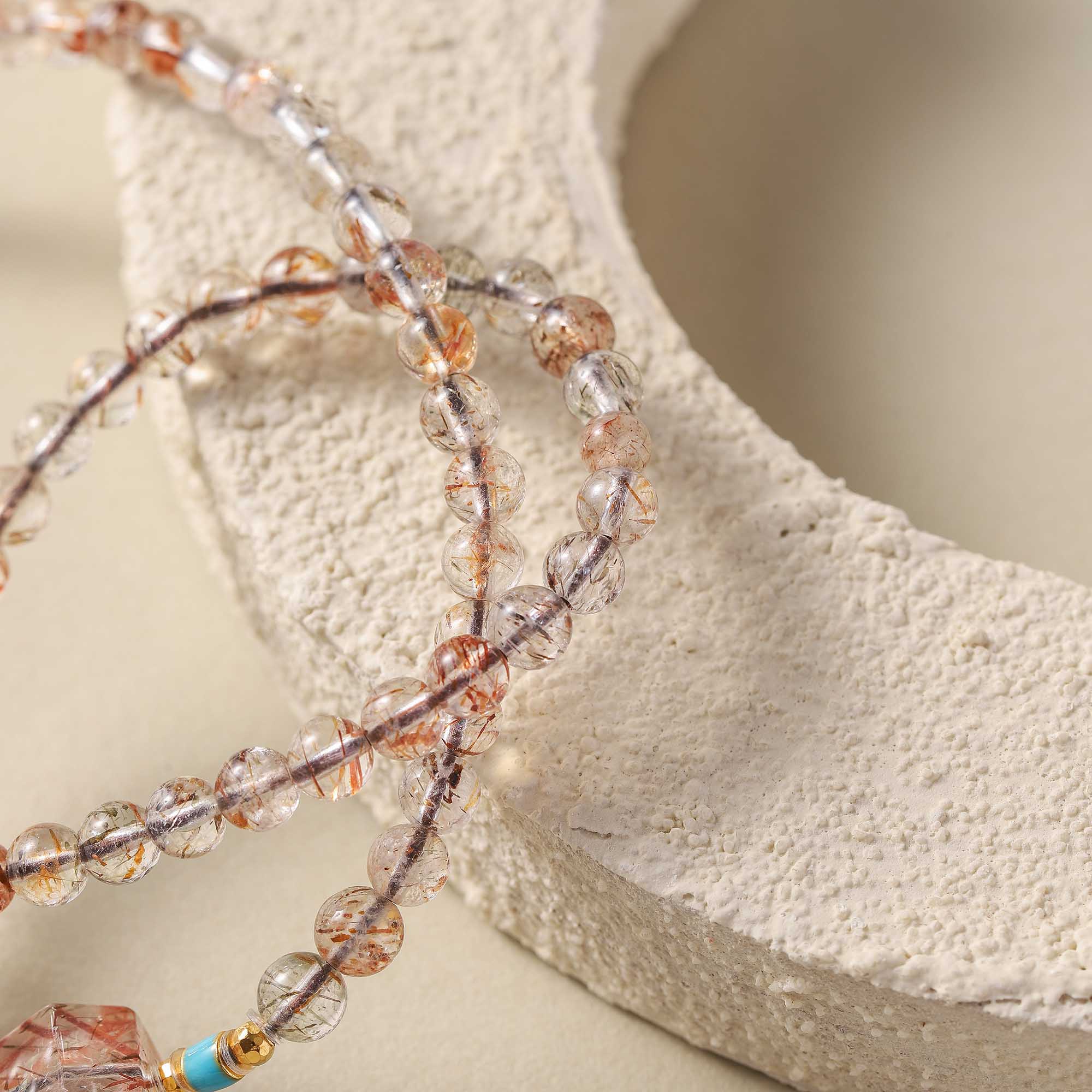 Black Gold Super Seven, Amethyst, and Yellow Topaz Double-Wrap Bracelet