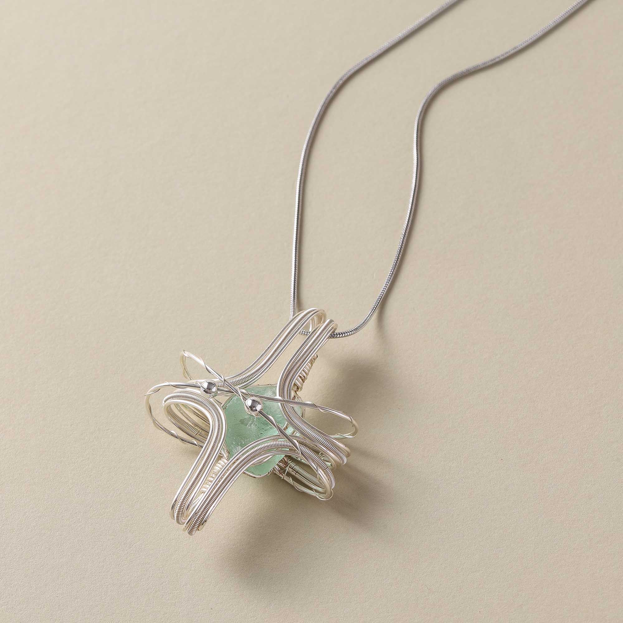 Tears of the Galaxy – Green Crystal Energy Necklace
