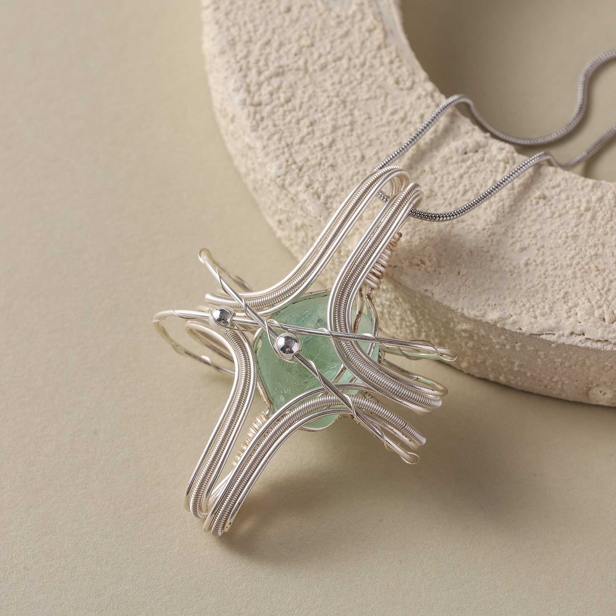 Tears of the Galaxy – Green Crystal Energy Necklace
